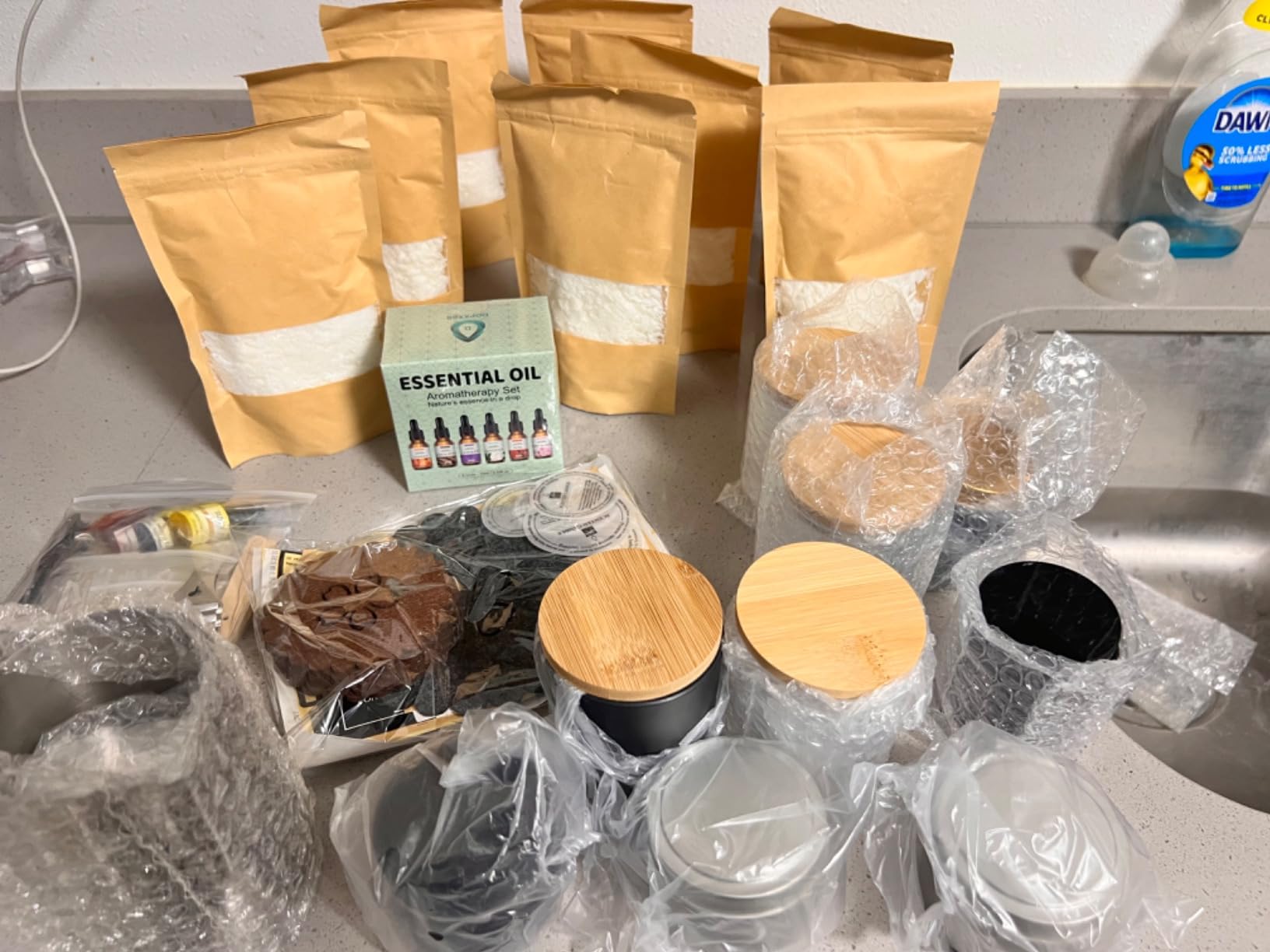 DOPXXBB Complete Candle Making Kit, DIY Candle Making Supplies for Adults, Include Soy Wax, Candle Cups & Tins Candle Wicks & Light Aroma Type Scents, Liquid Dyes & More customer photo 2