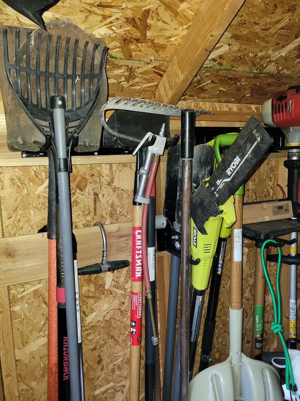 TIDYME Garage Tool Organizer Wall Mount - 48 inches - Sturdy Storage Rack with Adjustable Hooks, Anti-Rust - Easy Installation, 300lbs Capacity - Garden Tool Organizer (03 Racks & 06 Hooks) customer photo 2