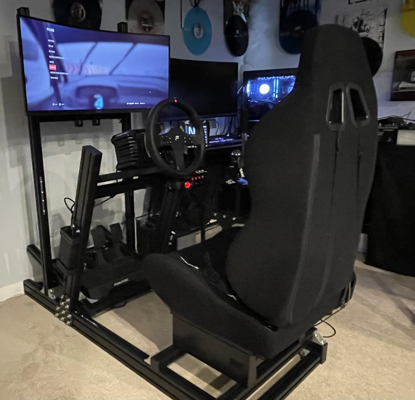 Marada 8040 Aluminum Profile Pro Racing Simulator Cockpit with Black Seat customer photo 2