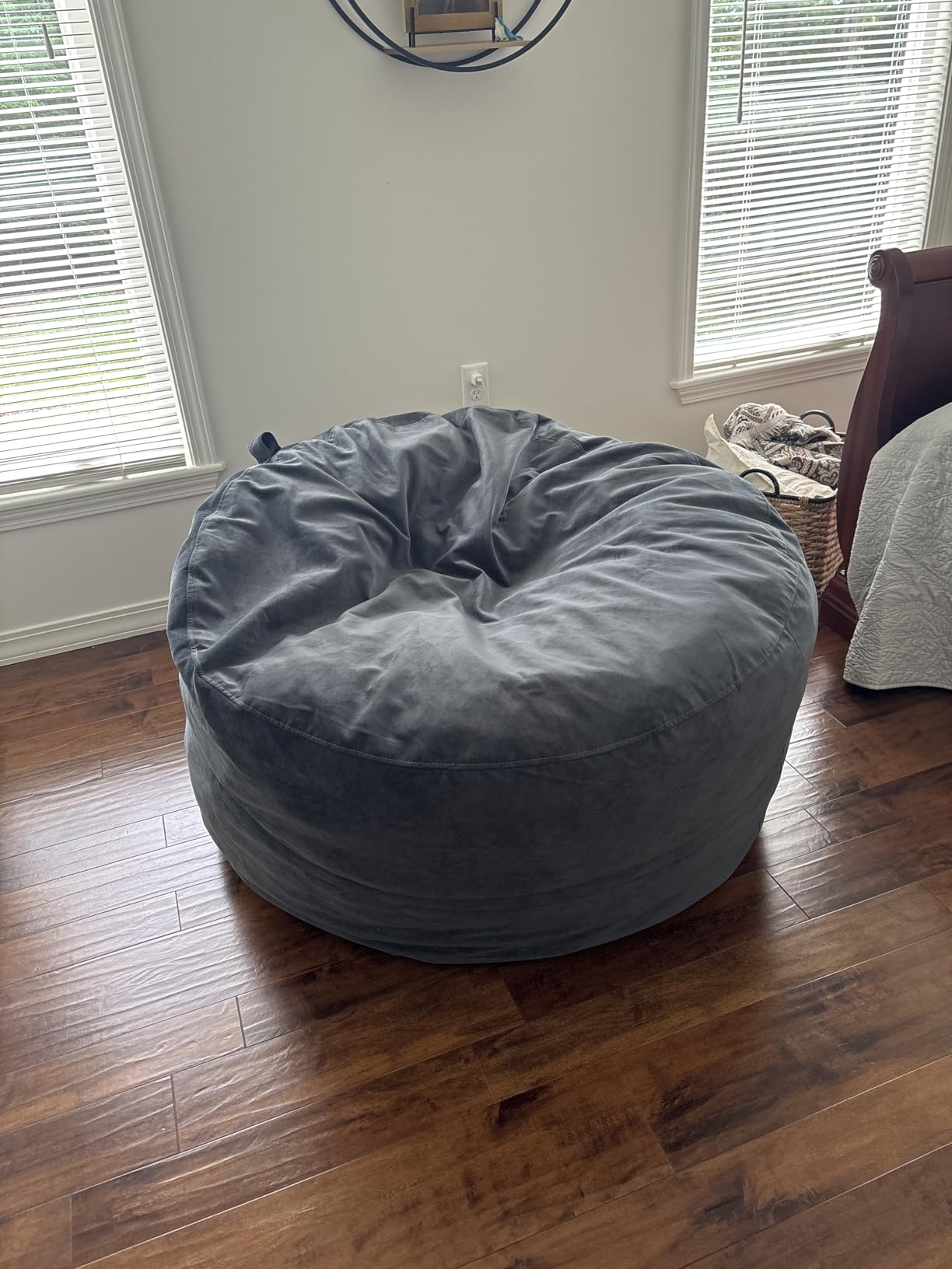 Codi 4 FT Bean Bag Chairs for Adults, Large Beanbag with Filler, Grey | Premium foam filling, Machine washable cover, Built-in zipper, Reinforced seams, Comfortable seating for gaming & reading customer photo 2