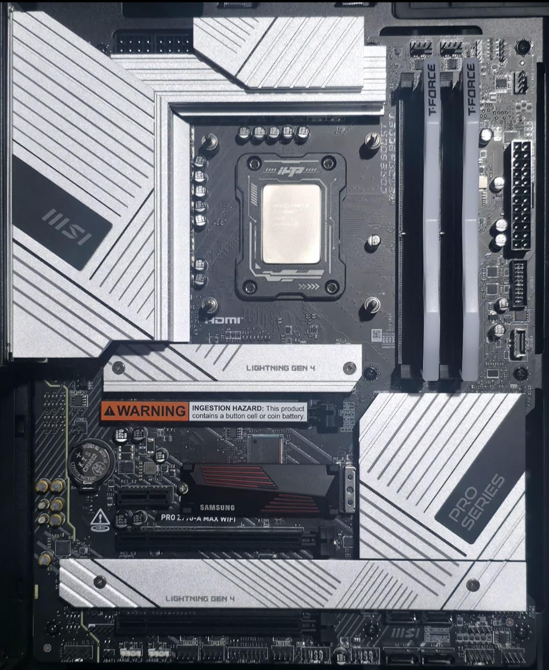MSI PRO Z790-A MAX WiFi ProSeries Motherboard (Supports 12th/13th/14th Gen Intel Processors, LGA 1700, DDR5, PCIe 5.0, M.2, SATA 6G, 2.5Gbps LAN, USB 3.2 Gen2, Wi-Fi 7, Bluetooth 5.4, ATX) customer photo 1