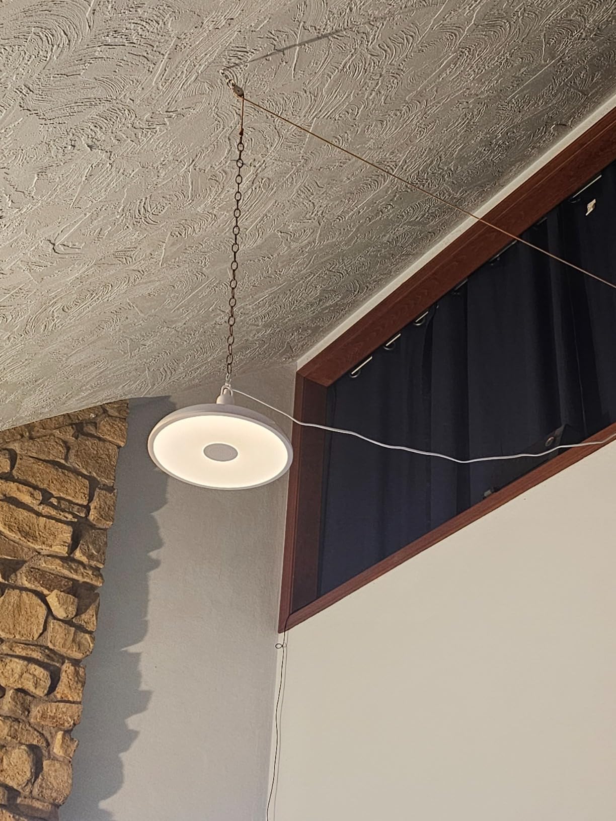 Plug-in Pendant Light with Remote Control, Bluetooth Speaker, 8.7