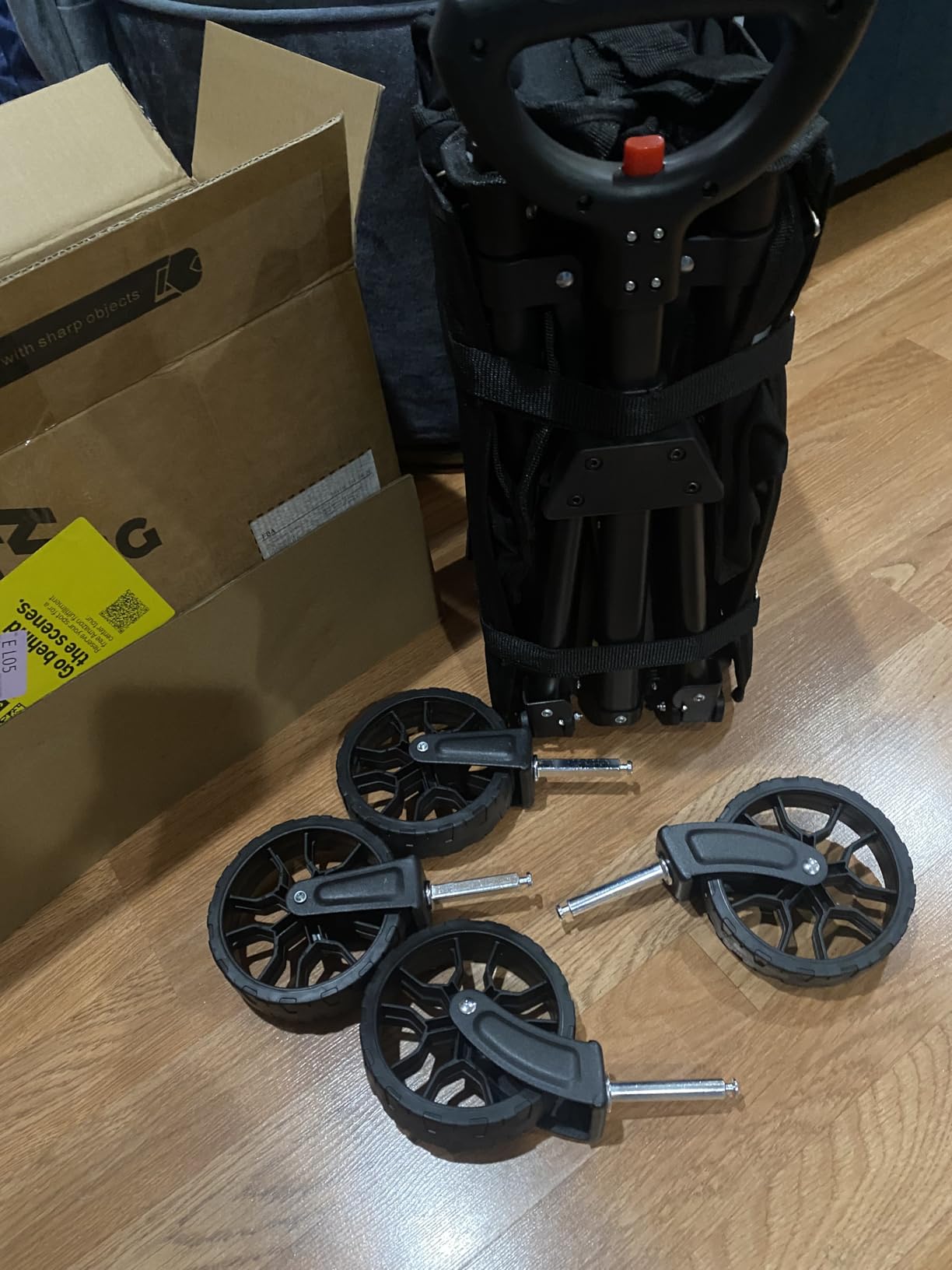 ROSONG Collapsible Wagon Cart with Wheels Foldable - Folding Utility Heavy Duty Wagons Carts for Grocery Sports Garden Shopping Camping Wheelbarrows (Black, 120L) customer photo 1