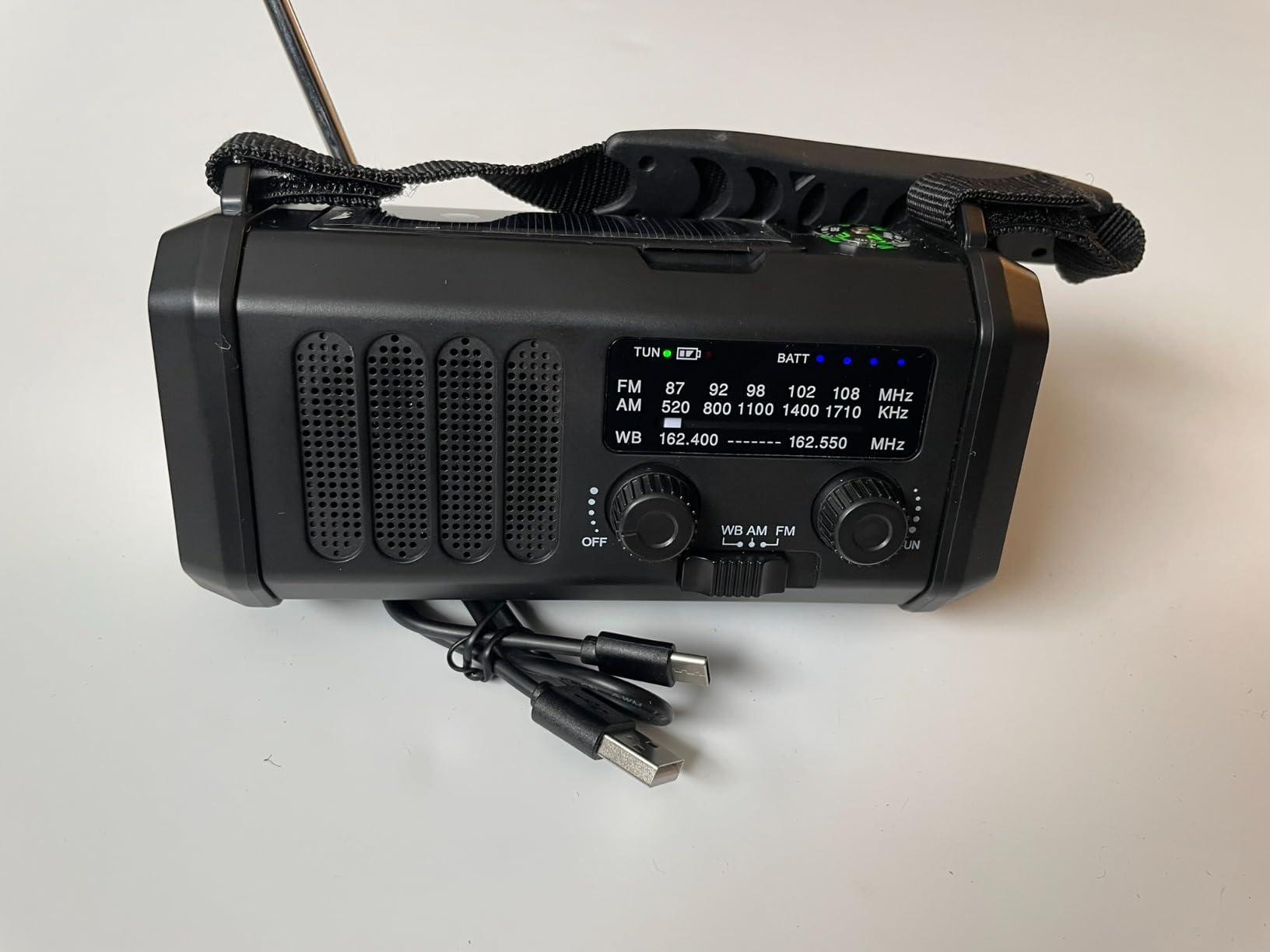 Emergency Weather Radio with NOAA Alert, Portable Solar Hand Crank AM/FM | 10000mAh Rechargeable Battery for Power Outages, 3Way Powered, 3-Mode LED Flashlight & Reading Lamp, SOS, Cell Phone Charger customer photo 1