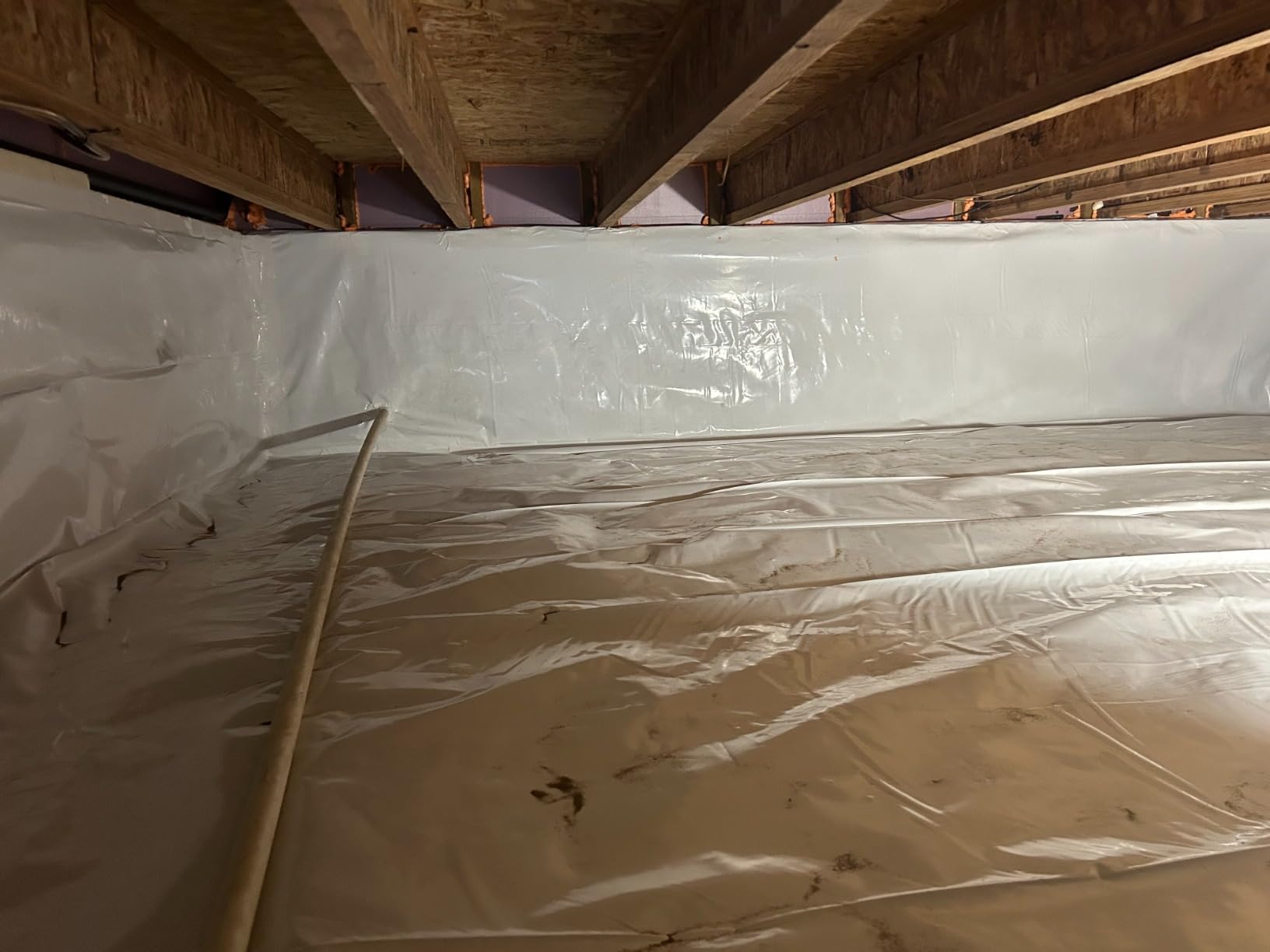 Crawl Space Vapor Barrier, 12 Mil 10x100' Black/White Panda Film | Thick Plastic Sheeting, Plastic Drop Cloth Covering for Crawlspace Encapsulation, Suitable for Commercial and Residential Use customer photo 1