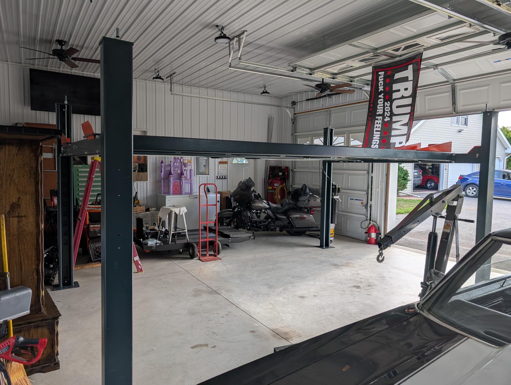 KATOOL 3.0HP 11000Lbs 4 Post Lift 4 Post Parking Service Storage Lift Lifting Height 84 Inch Extra Tall Extra Long Extra Wide 110v Four Post Parking Lift 4-Post Auto Lift Garage Lift Storage customer photo 1