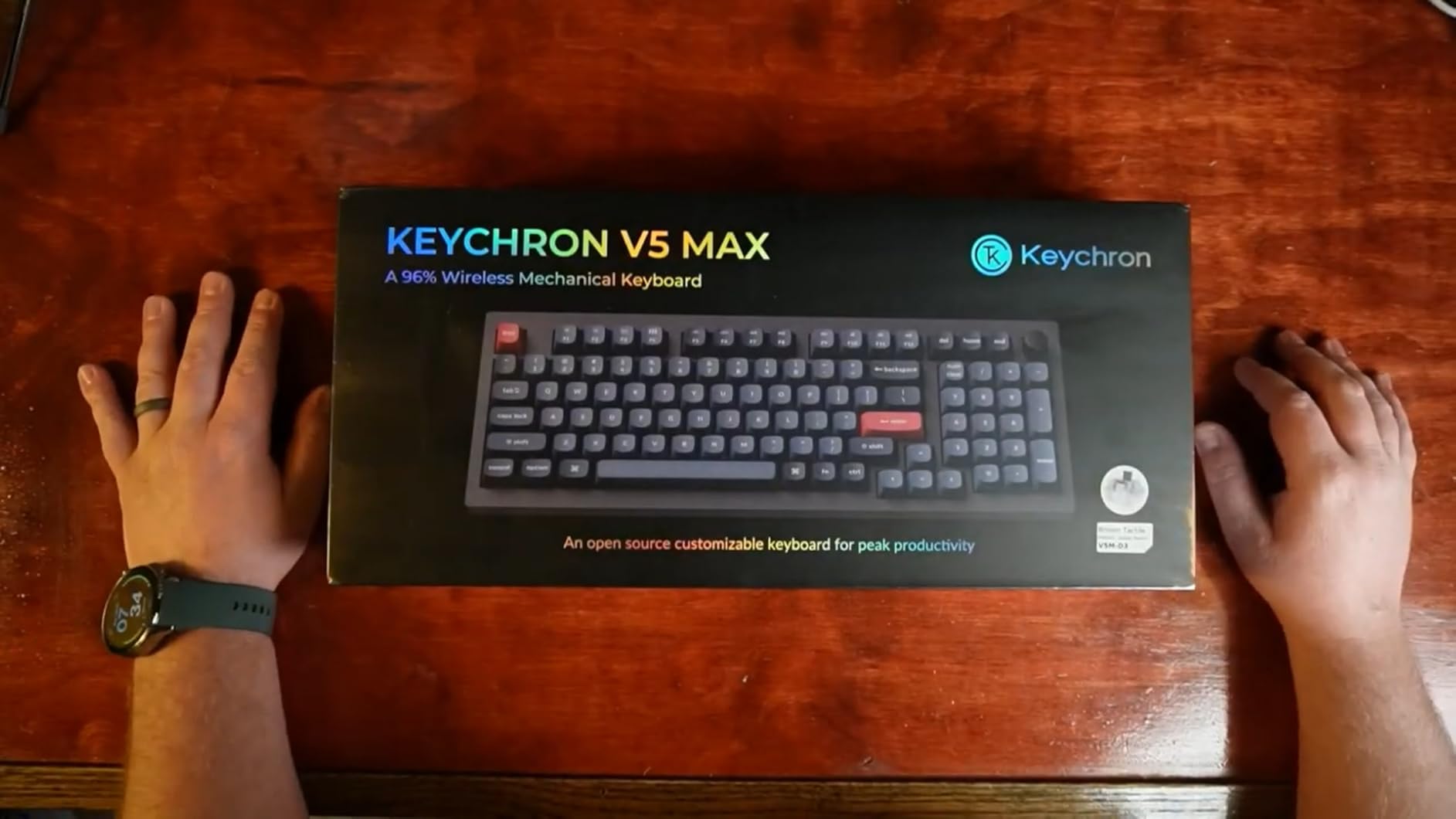 Keychron V5 Max Custom Wireless Mechanical Keyboard, 96% with Number Pad | 2.4 GHz/Bluetooth/USB-C, QMK Launcher Programmable, Hot-Swap Gateron Red Switch, PTB Keycaps RGB for Mac/Windows/Linux customer photo 1