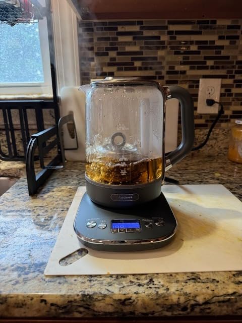 Joydeem Hot Tea Maker, Glass Electric Kettle with Auto Lift Tea Infuser and Temperature Control, 1.7L, JD-ZC6088G customer photo 1