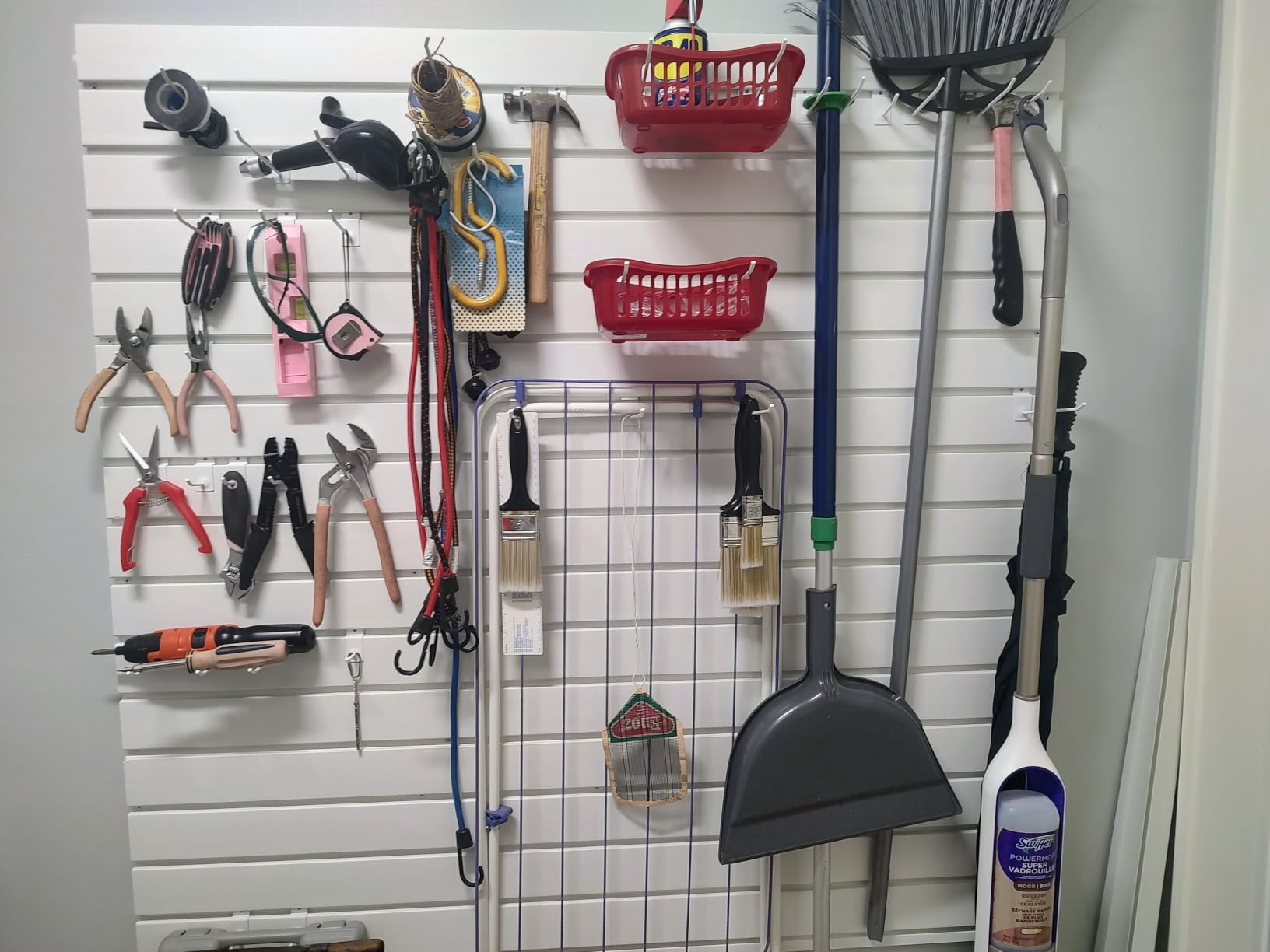 NeatiEase Slatwall Panel Wall Storage Systems, 4 x 8ft Slat Wall Paneling Garage Wall Organizer customer photo 2