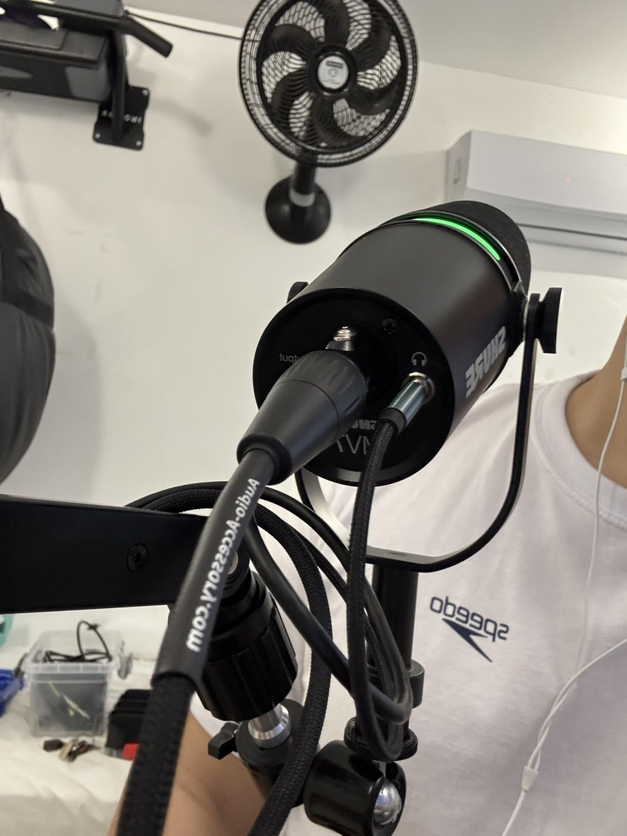 Shure MV7+ USB-C & XLR Podcast Dynamic Microphone - Black | USB-C and XLR dynamic mic with LED touch panel, auto level and pop filter for podcasting, streaming and recording customer photo 1