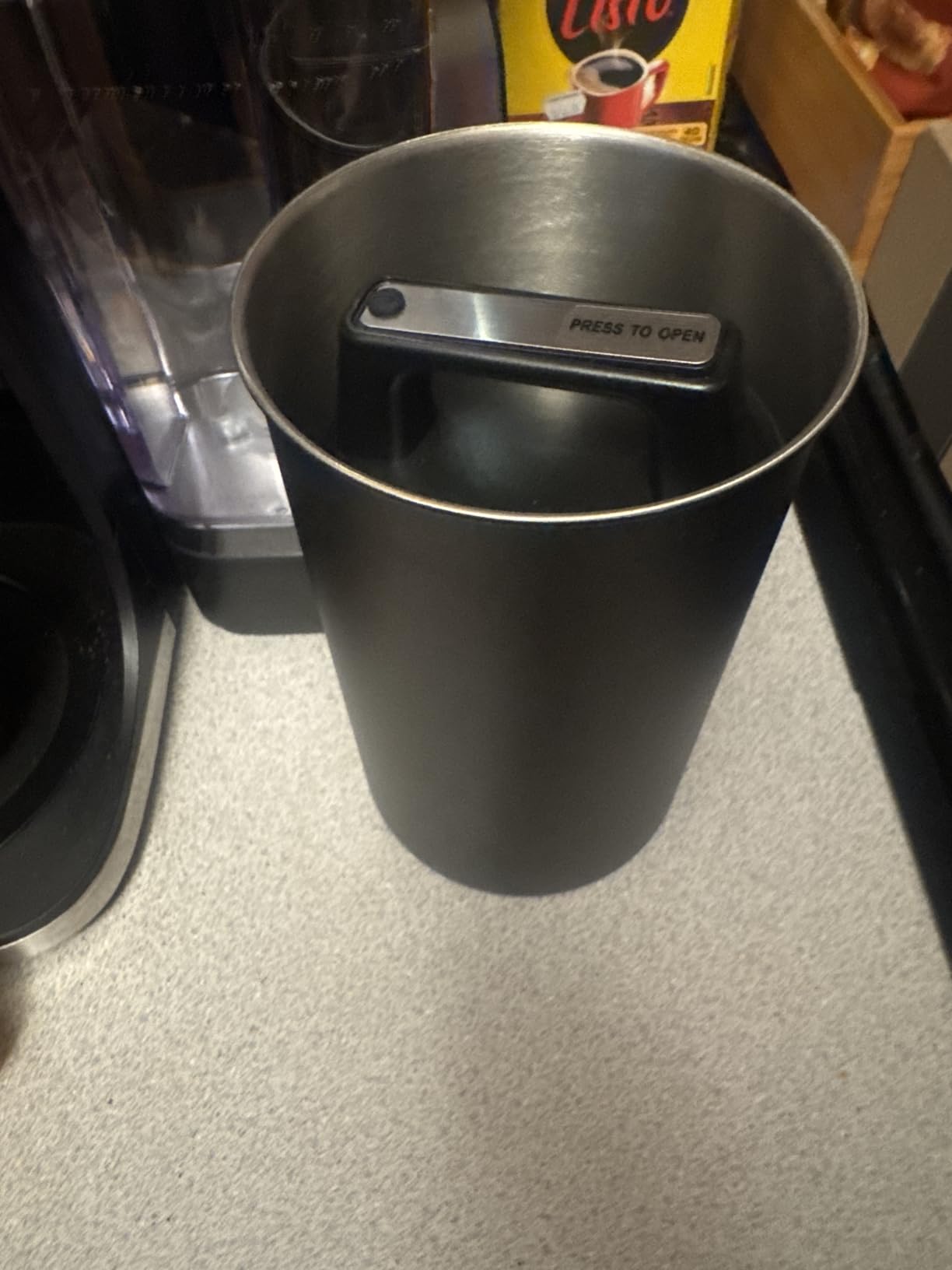 KIVY Vacuum Coffee Canister - Push Lid Preserves Coffee Aroma & Oil | Stainless Steel Airtight Coffee Canister - Container for Ground & Coffee Bean Storage - Storage Jar - Removes Excess Air customer photo 1