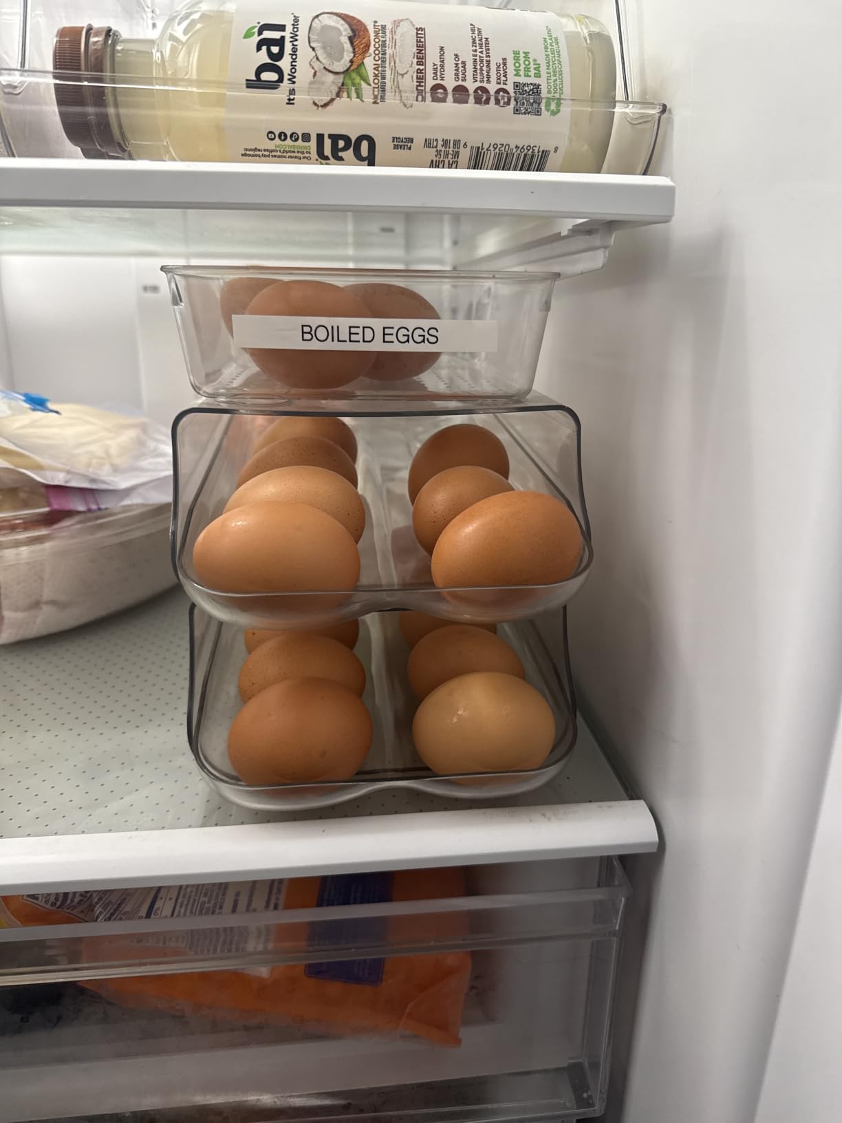 theaoo Egg Holder for Fridge, Automatic Rolling Egg Container, Clear, 2Pack | Quick Removable Inner Tray For Easy Egg Loading. Stackable Egg Dispenser For Refrigerator Storage and Organization customer photo 1