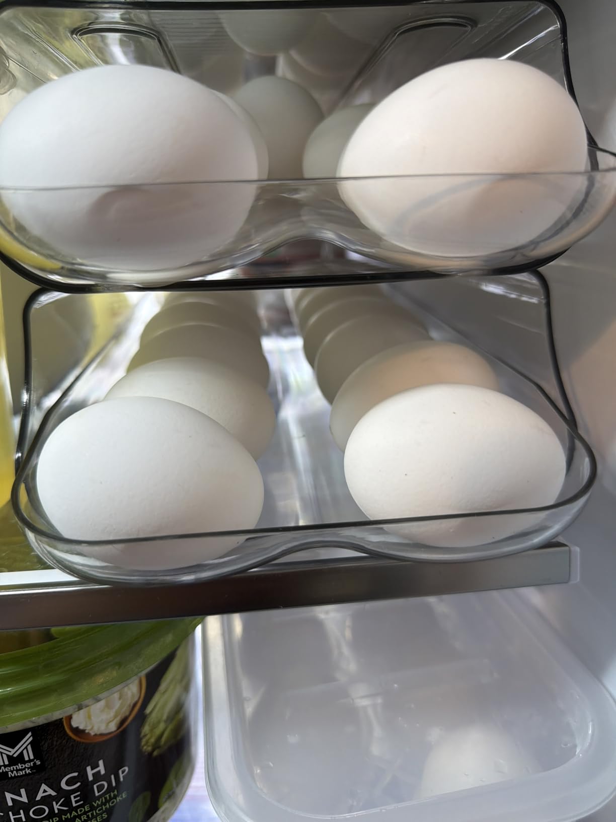 theaoo Egg Holder for Fridge, Automatic Rolling Egg Container, Clear, 2Pack | Quick Removable Inner Tray For Easy Egg Loading. Stackable Egg Dispenser For Refrigerator Storage and Organization customer photo 2