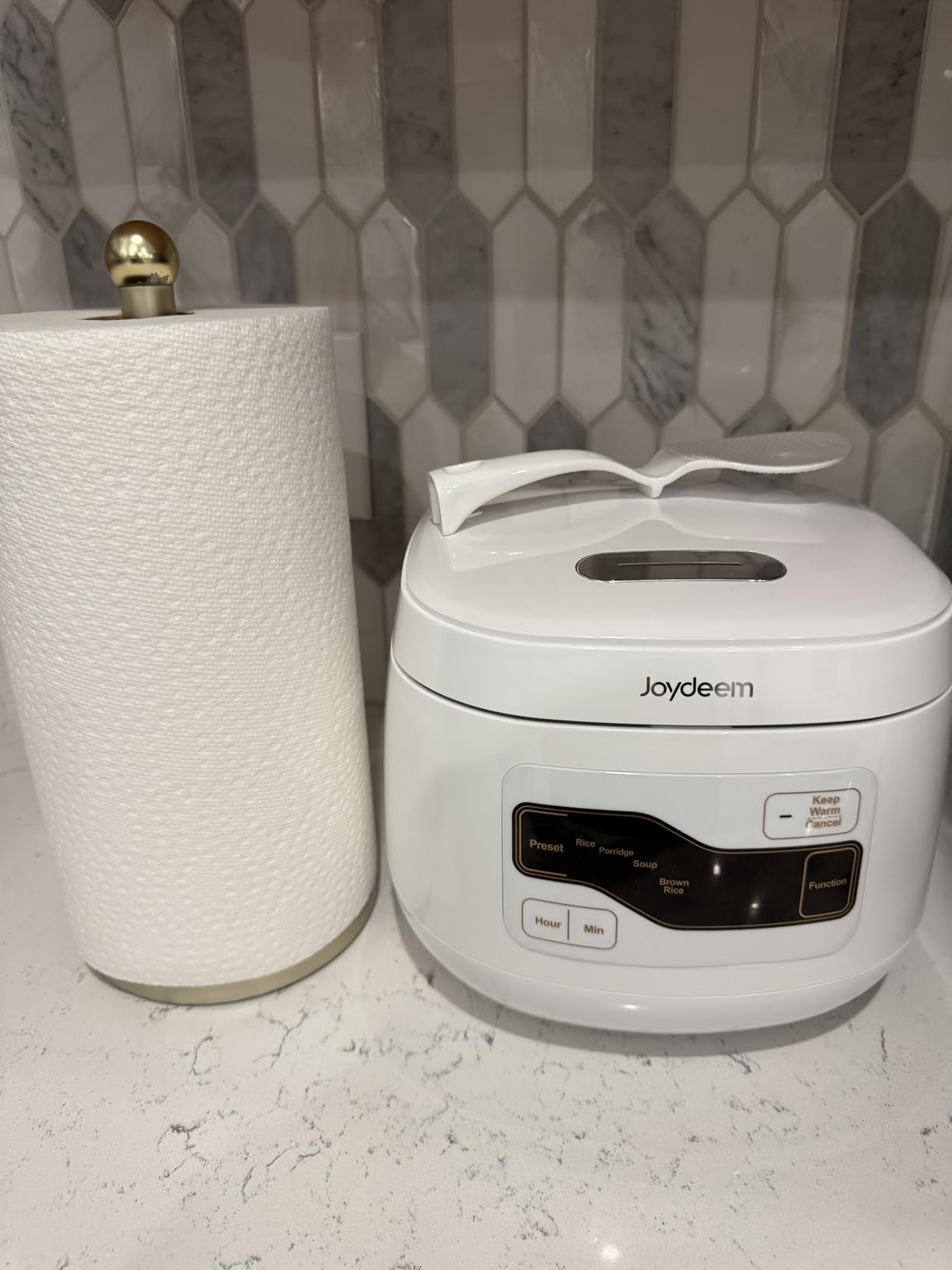 Joydeem Ceramic Rice Cooker FD20S-W, 4 Cups Uncooked Rice Cookers with Pure Ceramic Inner Pot, 24h Delay Start, 2L, White customer photo 1