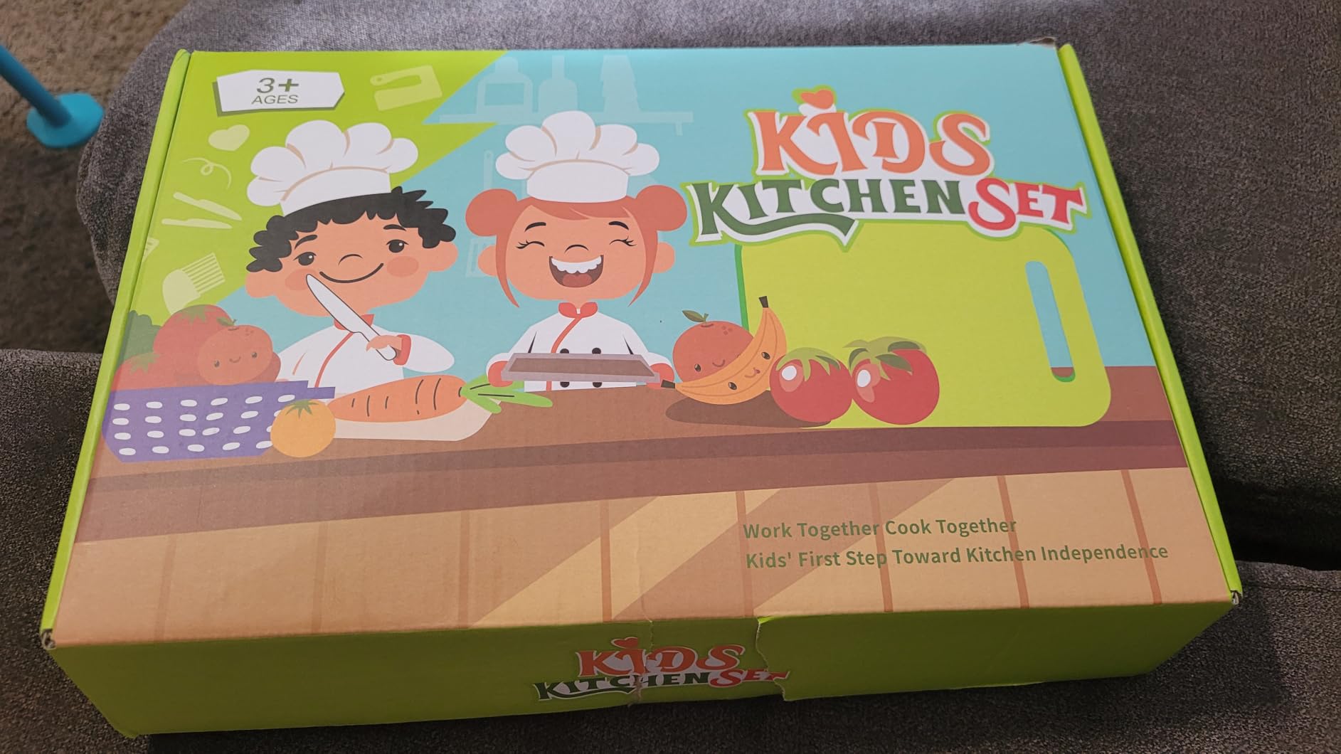 13 Pieces Montessori Kitchen Toys for Toddlers-Kids Cooking Sets Real-Toddler Toys Set for Real Cooking with Plastic Children Safe Knives Crinkle Cutter Kids Cutting Board customer photo 1