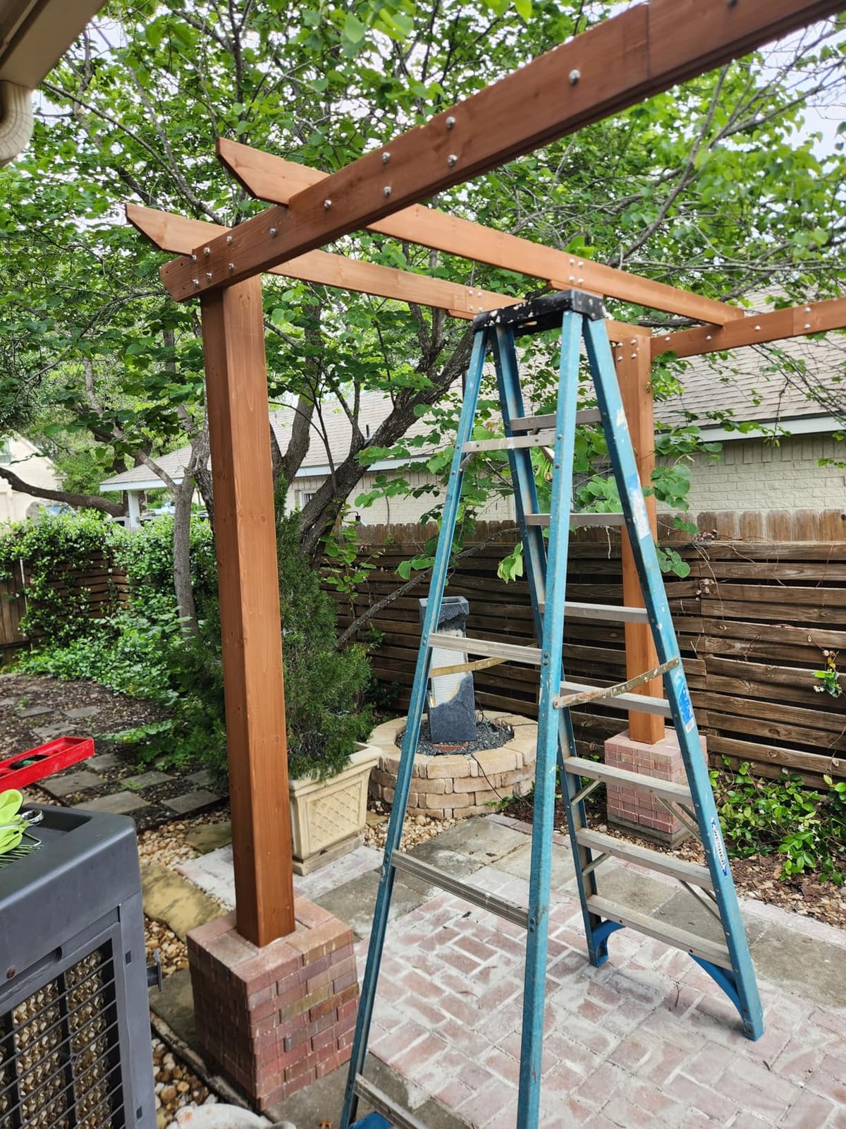 MUPATER 10x12 FT All Cedar Wooden Pergola, Kit with Stakes, Quality Supported Structure, Snow and Wind Supported, Outdoor Pergola with Cedar Framed for Backyard, Deck, Lawn customer photo 2