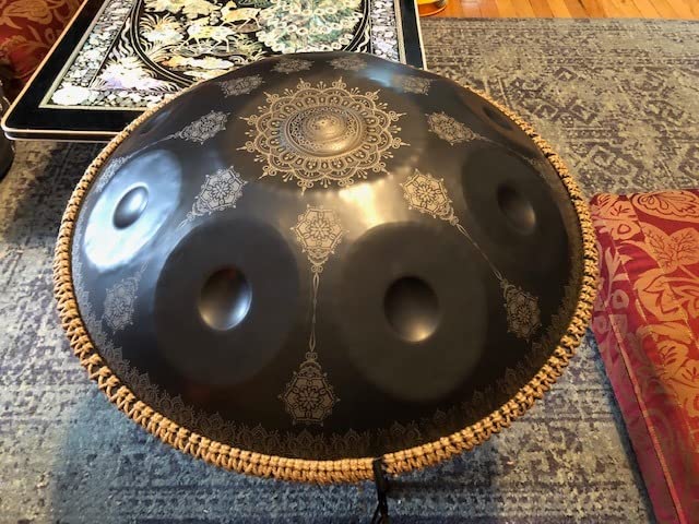 Handpan Drum 22 Inches D Minor Kurd, 432Hz 10 Notes Hand Drum Instrument, Premium Steel Drum, Handpan Instrument for Adults (Gold) customer photo 1