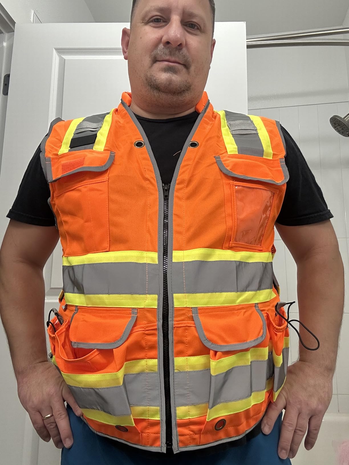 HYCOPROT Reflective Safety Vest Class 2 High Visibility Heavy Duty Construction Vest with Padded Neck, Meet ANSI/ISEA Standard customer photo 1