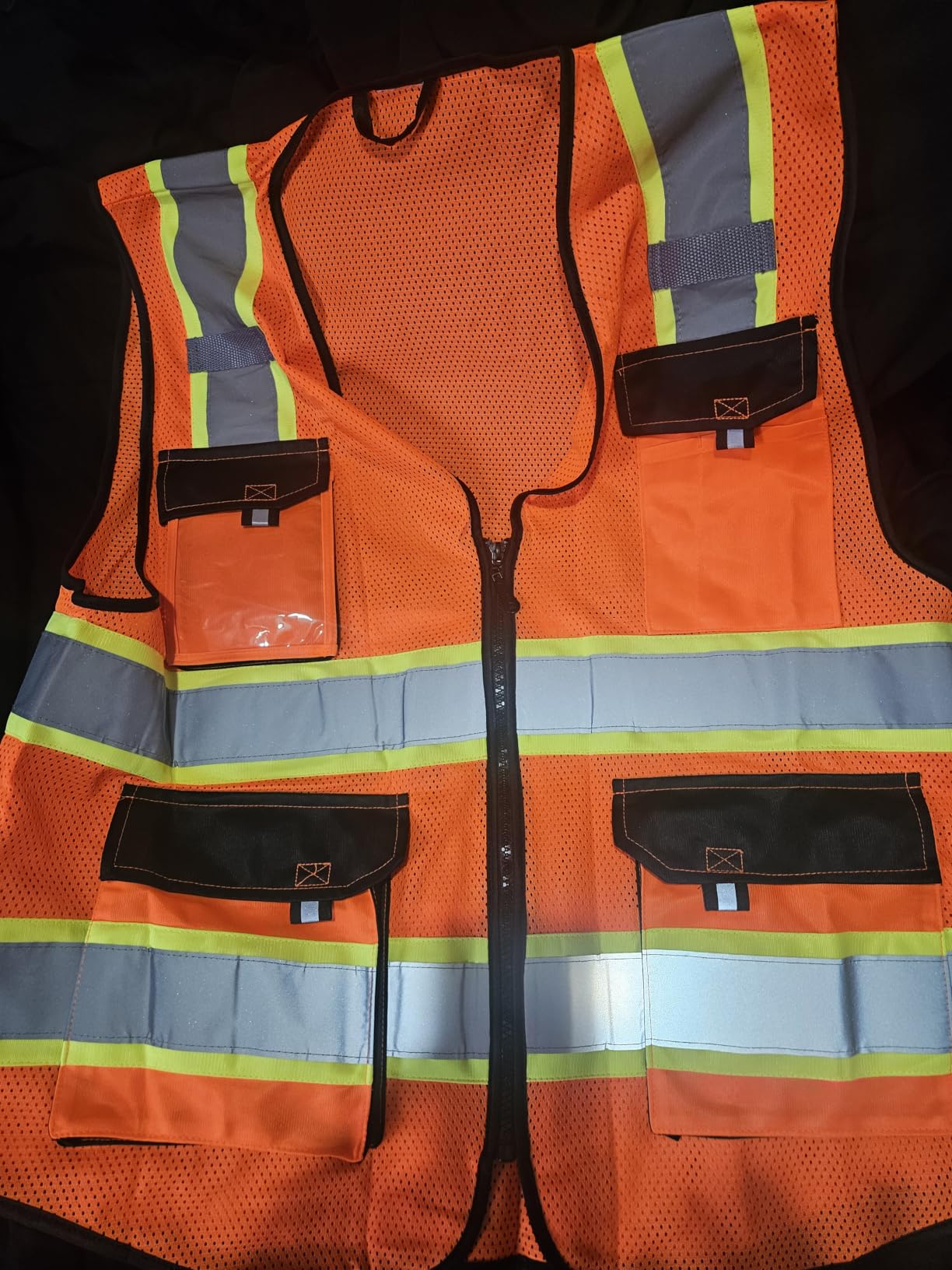 JKSafety Safety Vest for Men Women Hi Vis Reflective Vest JK220 Yellow L | ANSI Class 2, 5 utility Pockets 4 Reflective Strips High Visibility Mesh Fabric Construction Safety Apparel Neon for Work customer photo 2
