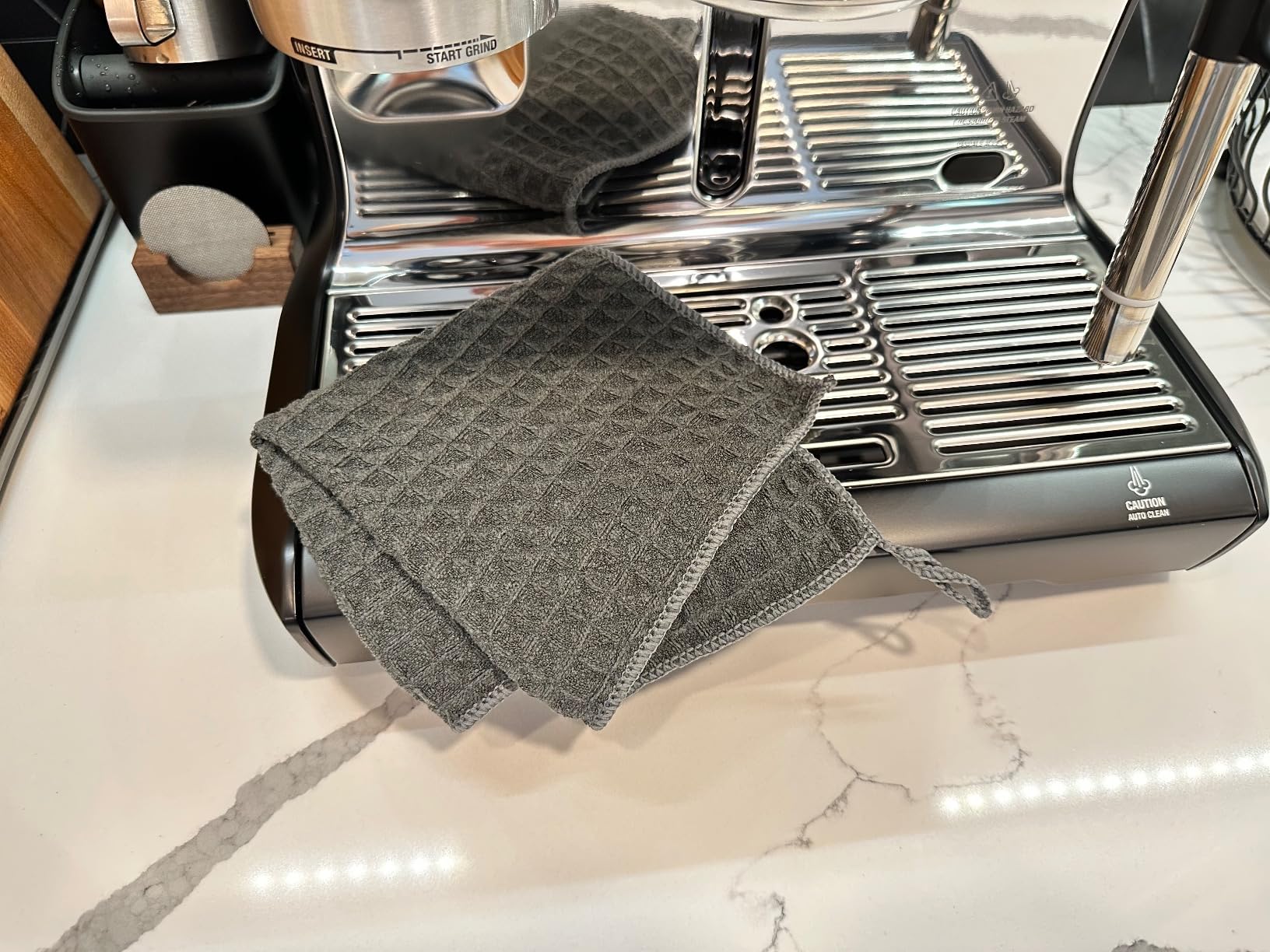 watchget Barista Towel 4 Pack (12x 20), Black | Microfiber Barista Towels Espresso Towel Espresso Machine Cloths, Steam Wand Cloth, Kitchen Cleaning Cloth customer photo 1