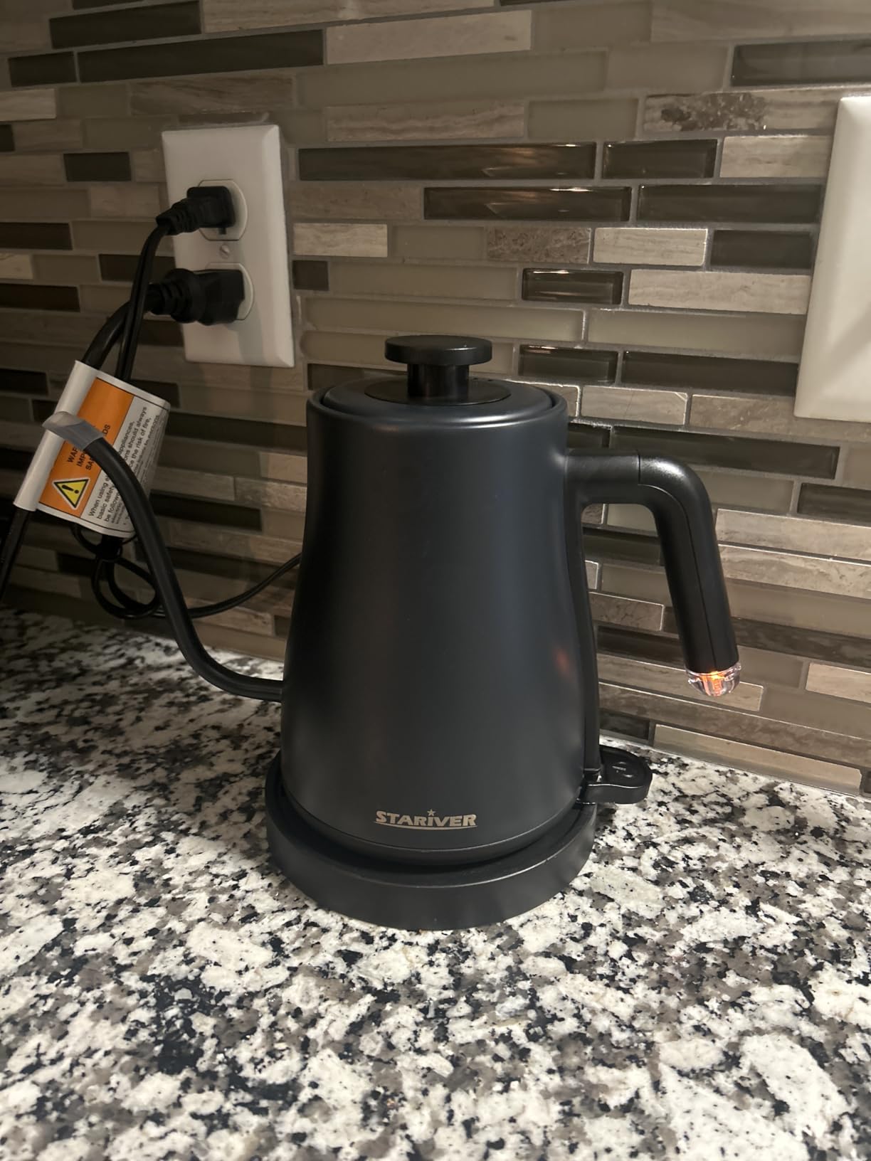 Stariver Gooseneck Electric Kettle, 0.8L Electric Tea Kettle | BPA-free Stainless Steel, Auto Shut-off & Boil-dry Protection, One-touch Fast Boiling, for Pour Over Coffee, Tea, Hot Water customer photo 2