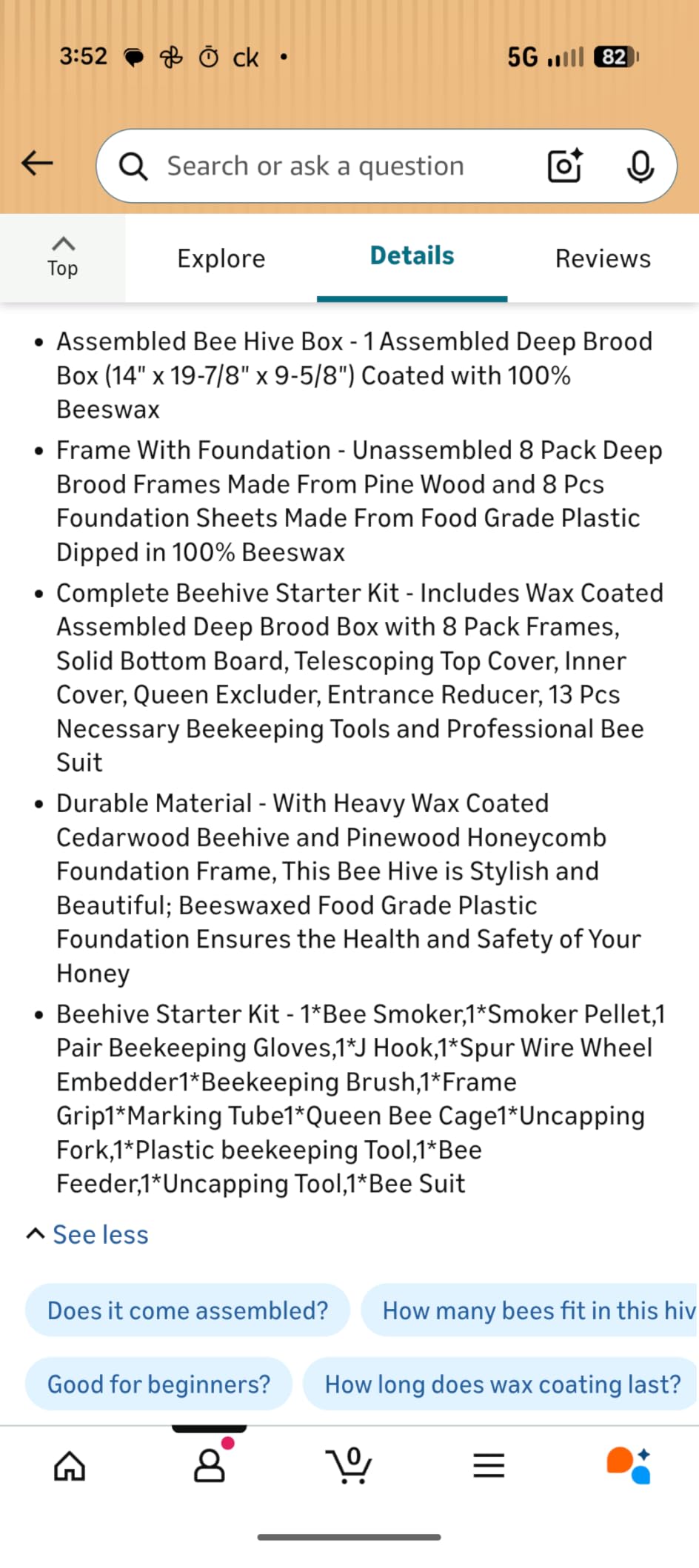MayBee 8-Frame Beehive Starter Kit, Bee Hive Kit Dipped in Beeswax, Bee Hives Boxes Starter Kit Includes Beekeeping Supplies Tool Kit and Bee Suit customer photo 1