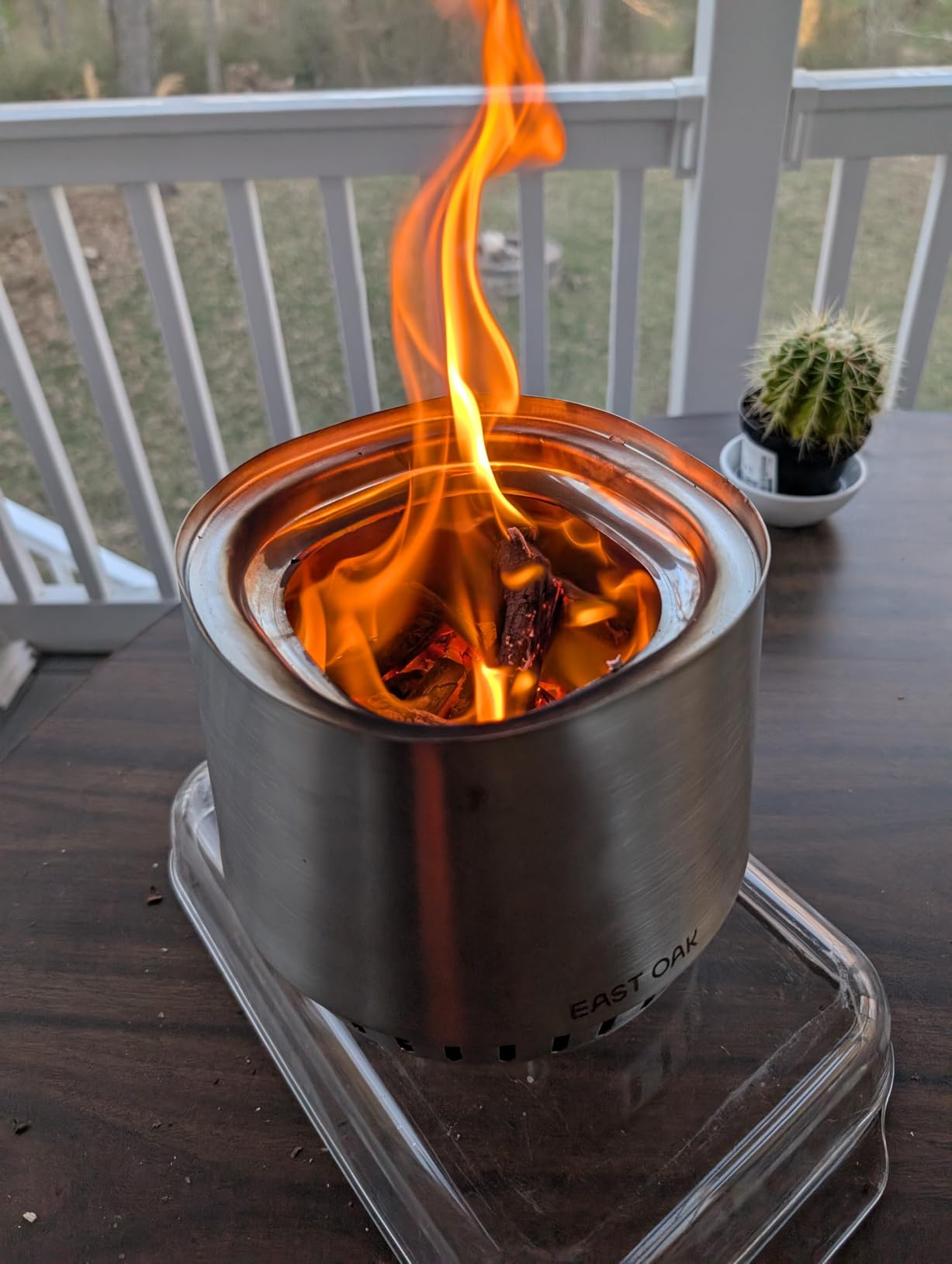 East Oak Fuoco 21 Inch Smokeless Fire Pit, Outdoor Wood Burning Bonfire Firepit with Stand, Removable Ash Pan | Portable Stainless Steel Fireplace with Carrying Bag for Outside, Patio & Backyard customer photo 1