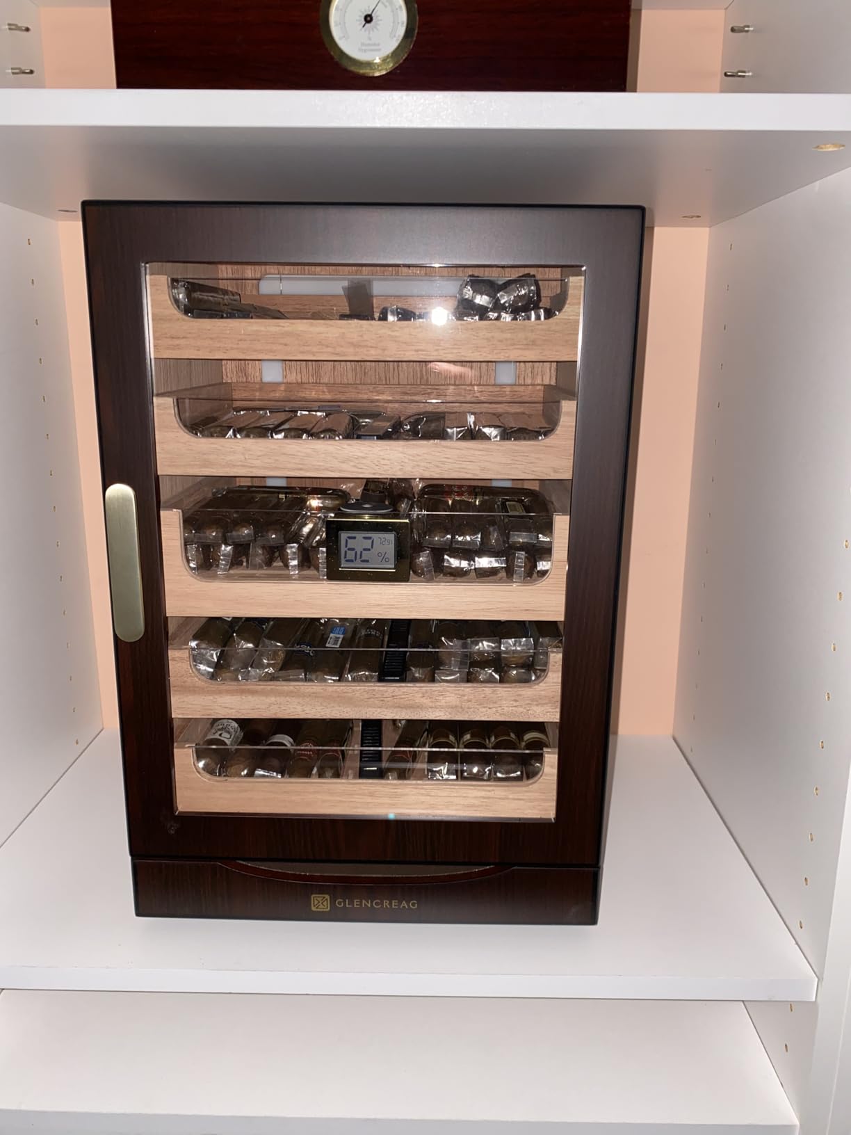GLENCREAG Cigar Humidor Cabinet with Automatic LED Light, Extra Large Size for 250 Cigars, Spanish Cedar Lining, Tight-Seal Magnetic Door, Adjustable Hygrometer customer photo 2