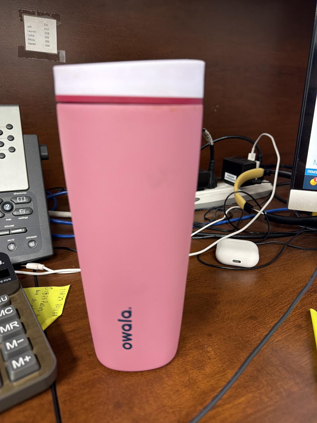 Owala SmoothSip Slider Insulated Stainless Steel Coffee Tumbler, Reusable Iced Coffee Cup, Hot Coffee Travel Mug, BPA Free 20 oz, Grey/Blue (High Dive) customer photo 1