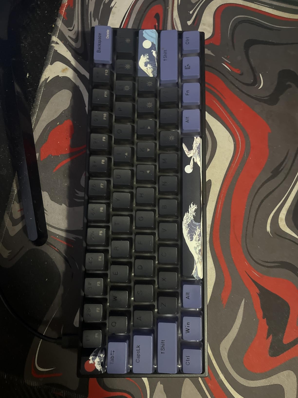 Womier 60% Percent Keyboard Gaming, Creamy Mechanical Wired Keyboard Anime | Hot-Swappable RGB Keyboard with PBT Keycaps for Windows PC Gamers - POM Linear Red Switch Black Kanagawa,WK61 PRO customer photo 2