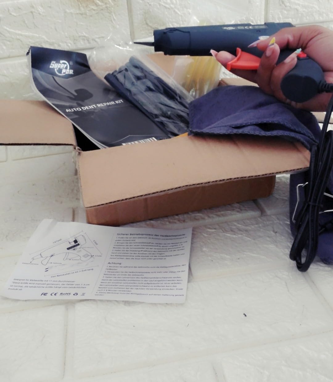Super PDR Dent Puller Kit, Car Dent Removal Kit with Bridge Puller, Small Dent Puller for Auto Dent Removal, Small Dents, Door Dings and Hail Damage customer photo 1