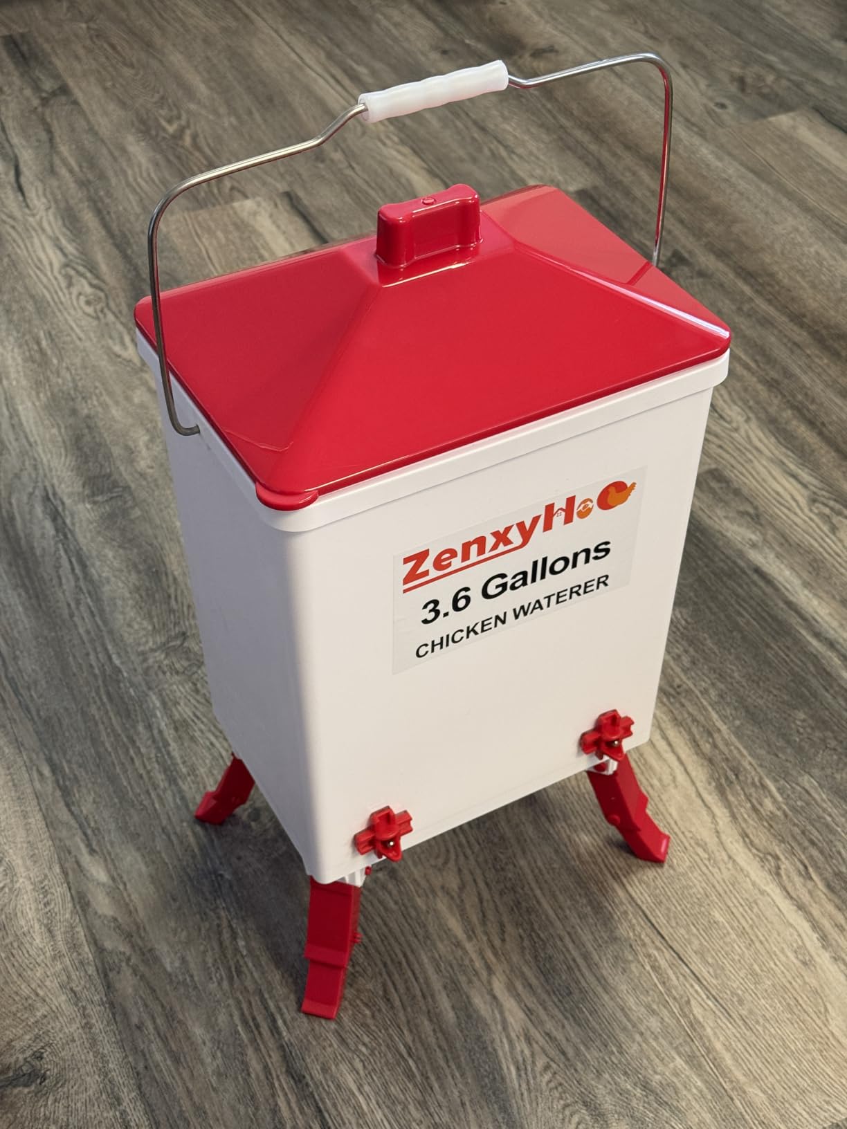 3.6 Gal Chicken Waterer with 4 Water Nipples - 3 Height Adjustable | Anti-roost Cone and Locking Legs Design, Leak-Proof Side Mount Nipples for Backyard Flock customer photo 2