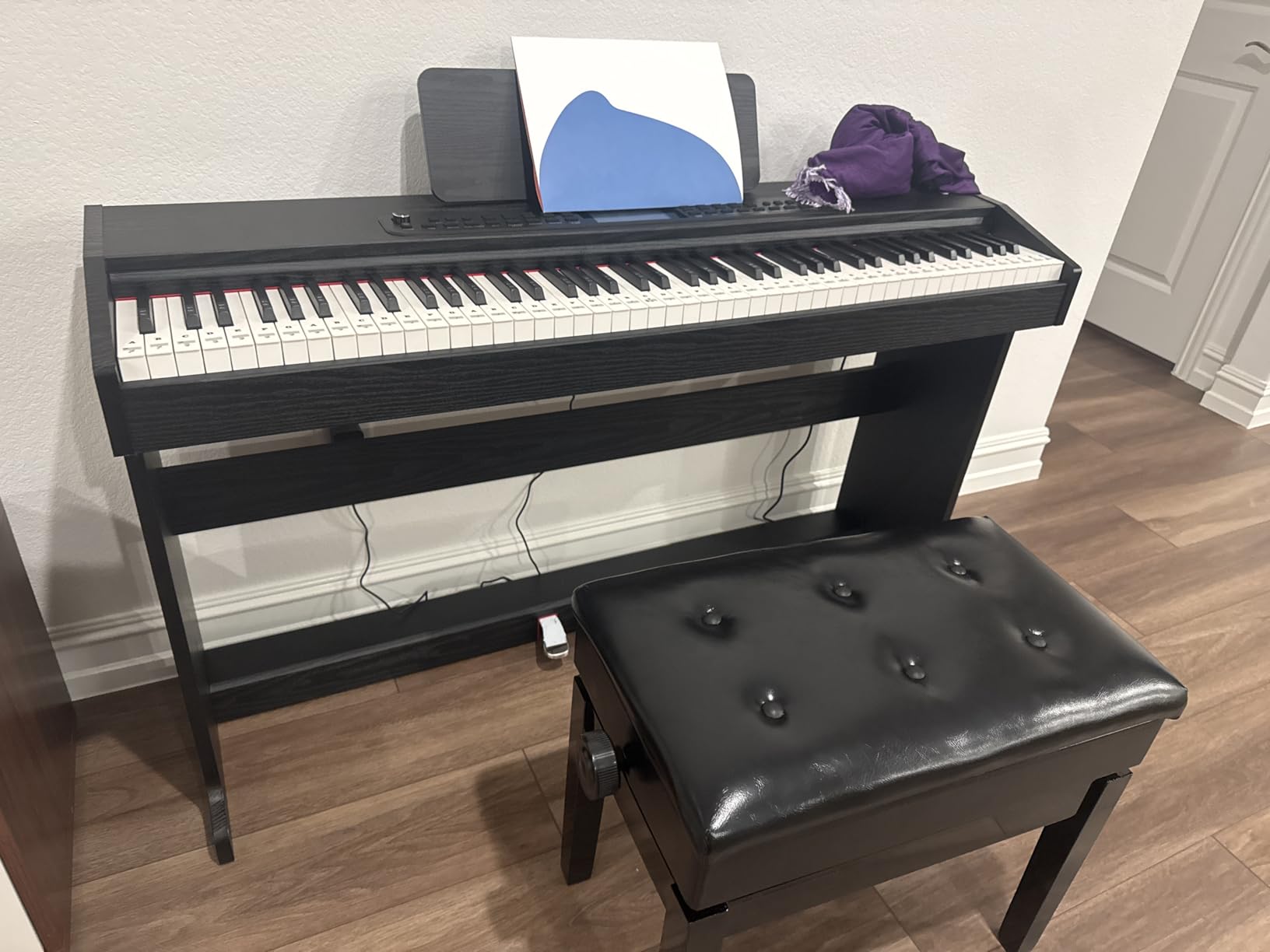 Donner DDP-95 Digital Piano with 88 Key Weighted Keyboard, Beginner Full Size Electric Piano Keyboard with Wireless Connection, 4.3