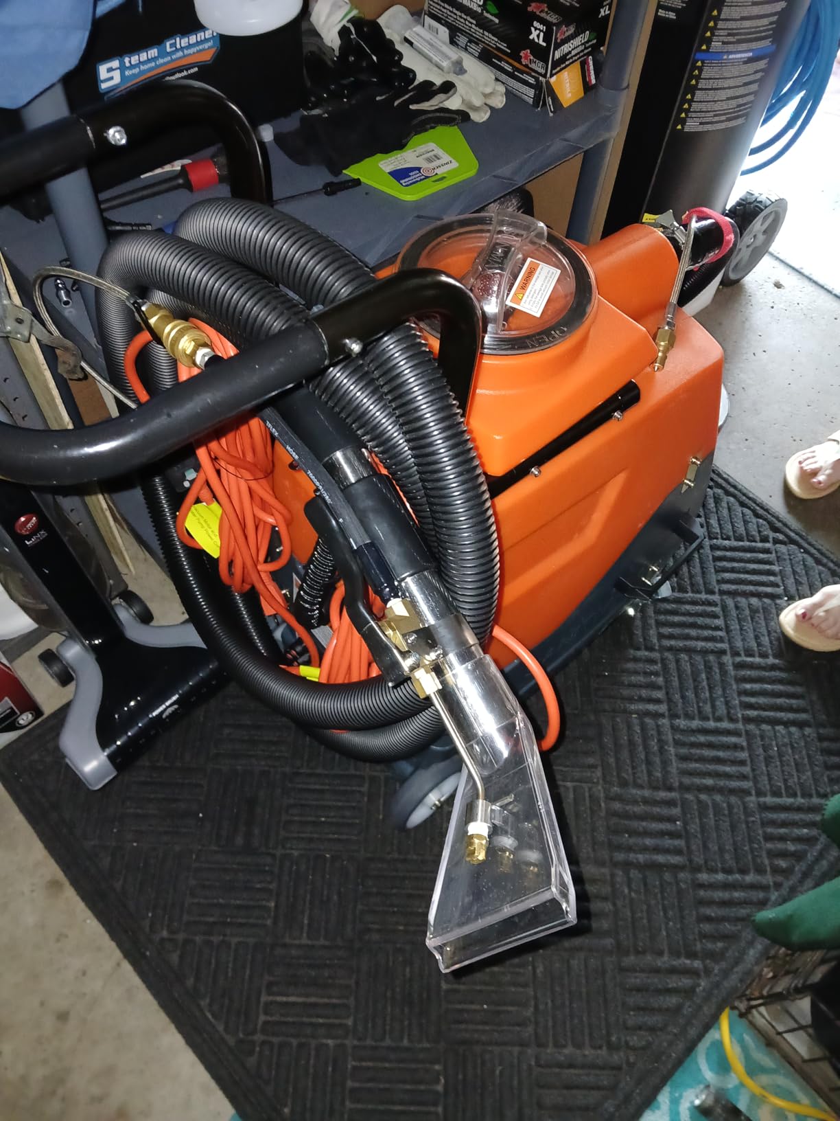 Commercial Heated Carpet & Upholstery Extractor Machine, 160 PSI Hot Water Cleaner, 1.34 HP Vacuum, 149F Heater, 4.8-Gal and 5.3-Gal Dual Tanks customer photo 2
