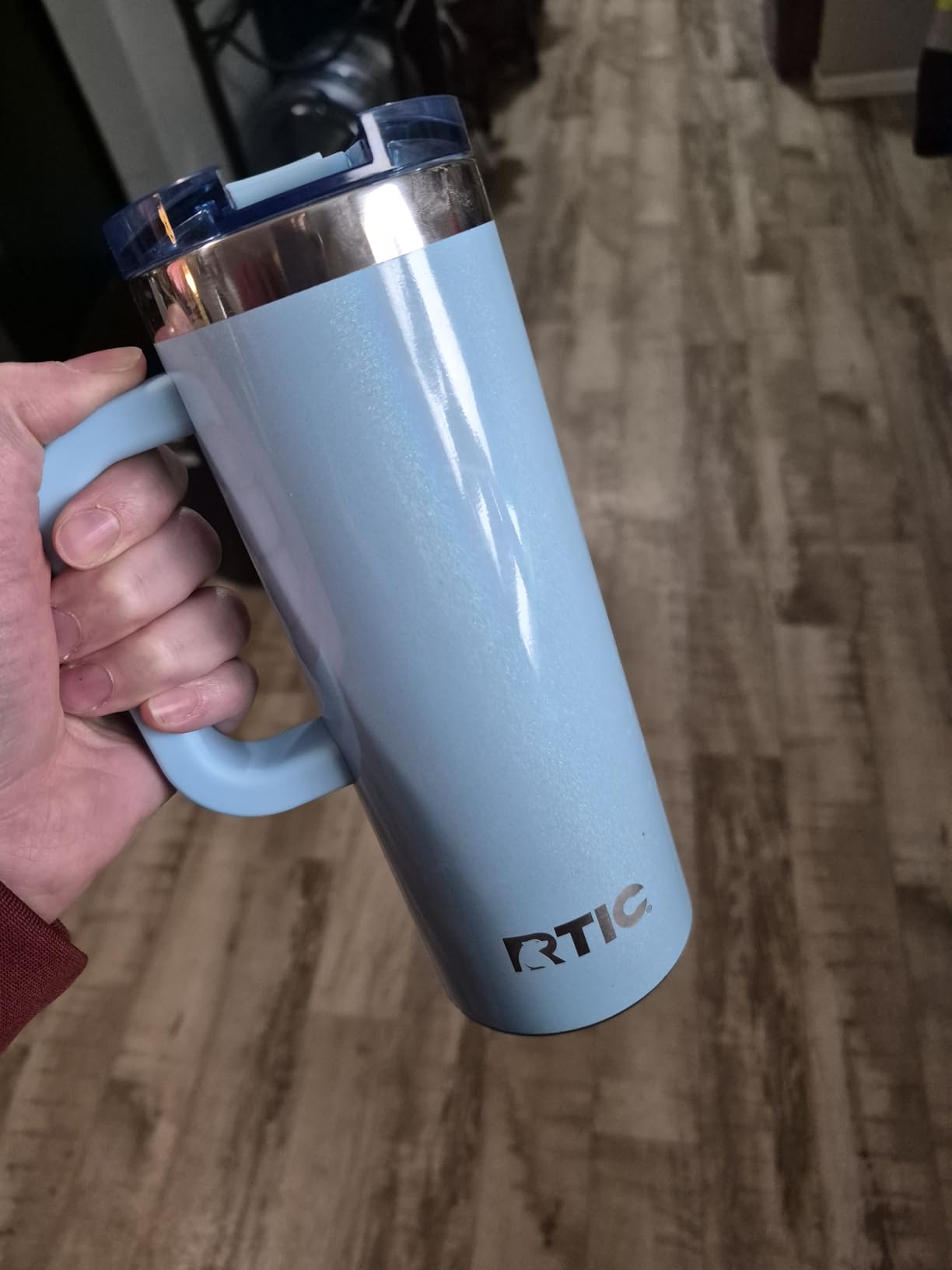 RTIC 20oz Road Trip Travel Mug with Lid and Handle, Ceramic Lined, Insulated, Stainless Steel, Metal, Double Wall Vacuum-Insulation, Portable Coffee, Tea Cup for Hot and Cold Drink, Graphite customer photo 1