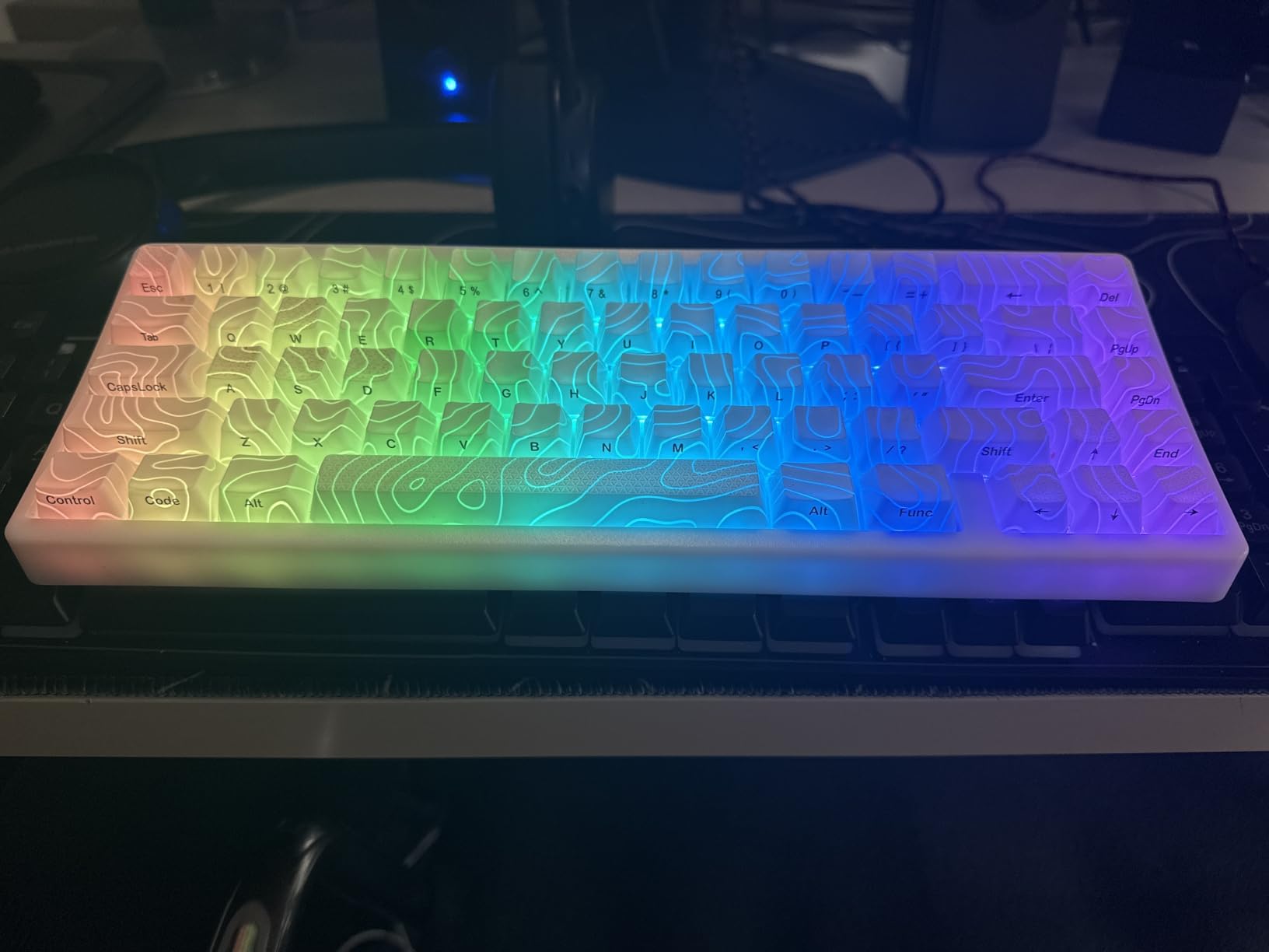 HITIME x XVX M67 Wireless 60% Percent Keyboard, QMK/VIA Topographic Gaming Keyboard, Tri-Mode Thocky Creamy Mechanical Key Board, Hot Swappable Gasket Mount RGB IMD Tech for Win/Mac(JadeStone) customer photo 1