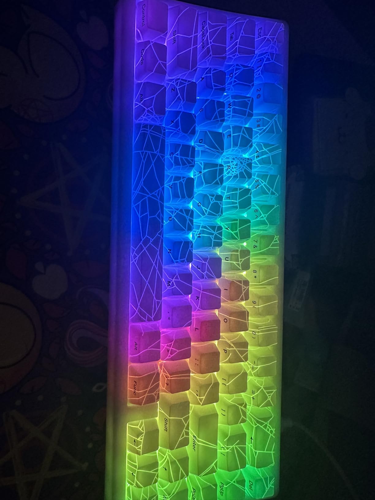 HITIME x XVX M67 Wireless 60% Percent Keyboard, QMK/VIA Topographic Gaming Keyboard, Tri-Mode Thocky Creamy Mechanical Key Board, Hot Swappable Gasket Mount RGB IMD Tech for Win/Mac(JadeStone) customer photo 2