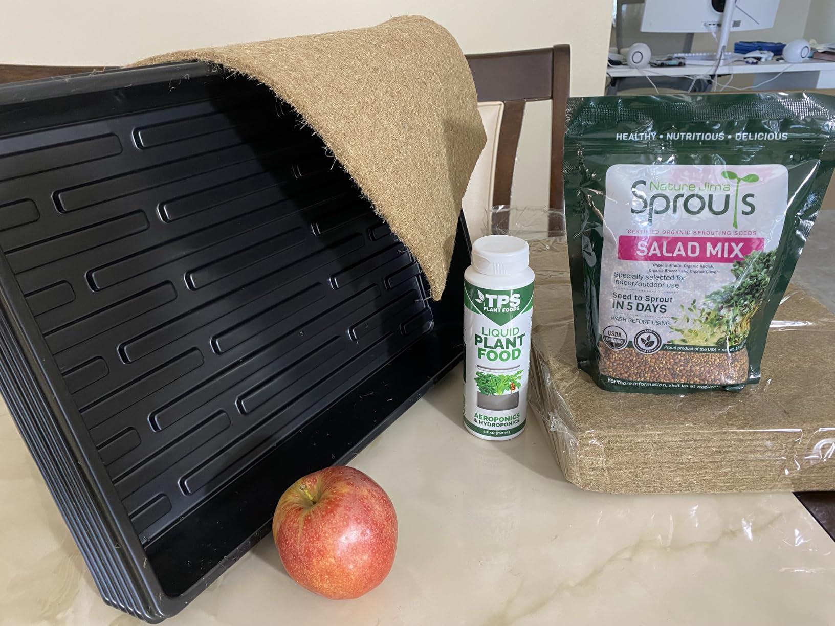 6 Pack Microgreens Growing Kit, Microgreens Trays for Indoor Gardening | 6 reusable trays, 12 hemp fiber grow mats, 15x11x2.5 Inch for sprouts wheatgrass hydroponic seed starting customer photo 2