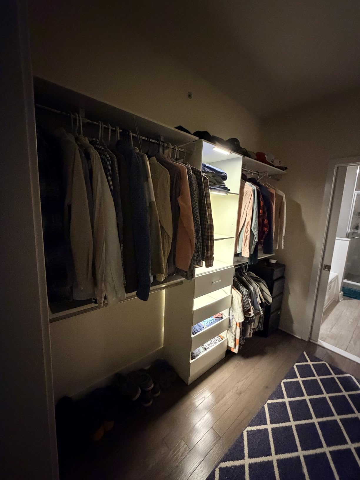Aheaplus Closet System with 4 Drawers, 8FT Wood Closet Organizer System | 96