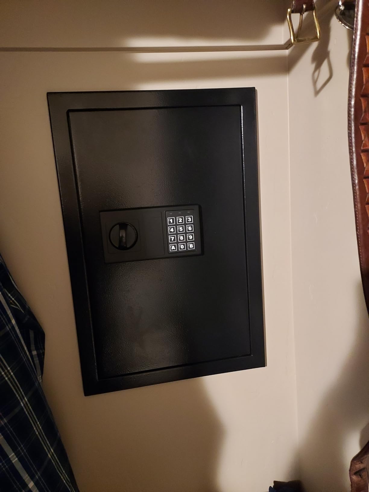25.6 inch Tall Fireproof Wall Safes Between Studs 16 inch Centers with Combo Lock | Heavy Duty Anti-Theft, 2 Removable Shelves, Hidden Bottom Compartment, Secure Storage for Cash Jewelry Passport Documents customer photo 1