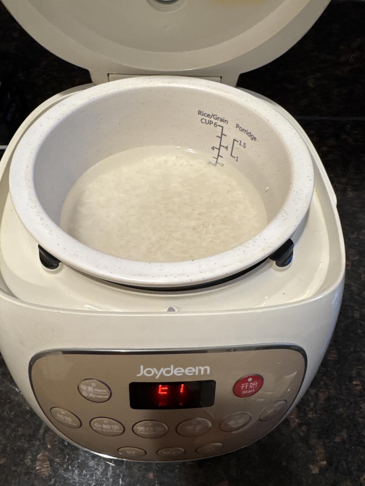 Joydeem Ceramic Rice Cooker, 6 Cups Uncooked Rice Cookers with Pure Ceramic Inner Pot, Healthy & PFOA Free, 3L/3.2 qt, DFB-C300 customer photo 2