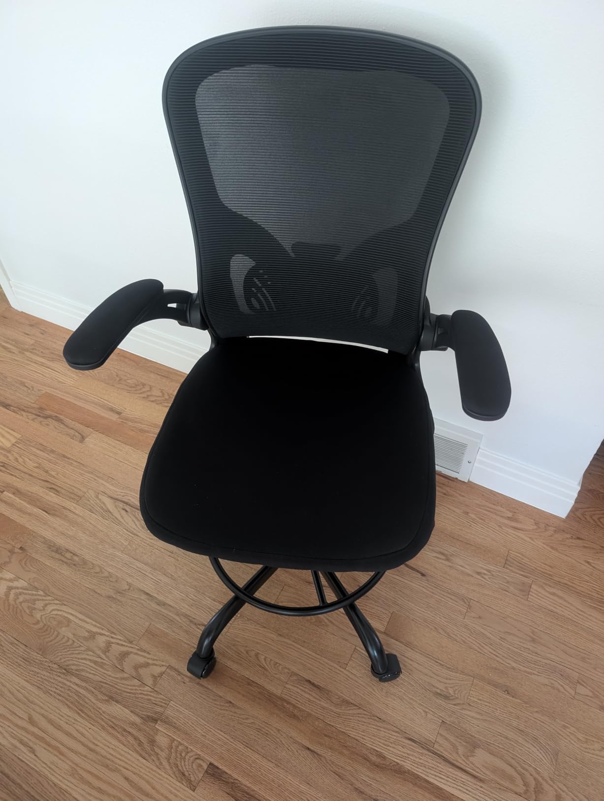 Synorla Ergonomic Tall Drafting Chair-Mesh Desk Chair with Flip-Up Arms | Adjustable Height, Lumbar Support, Adjustable Footrest Ring, Standing Desk, Breathable Backrest customer photo 2