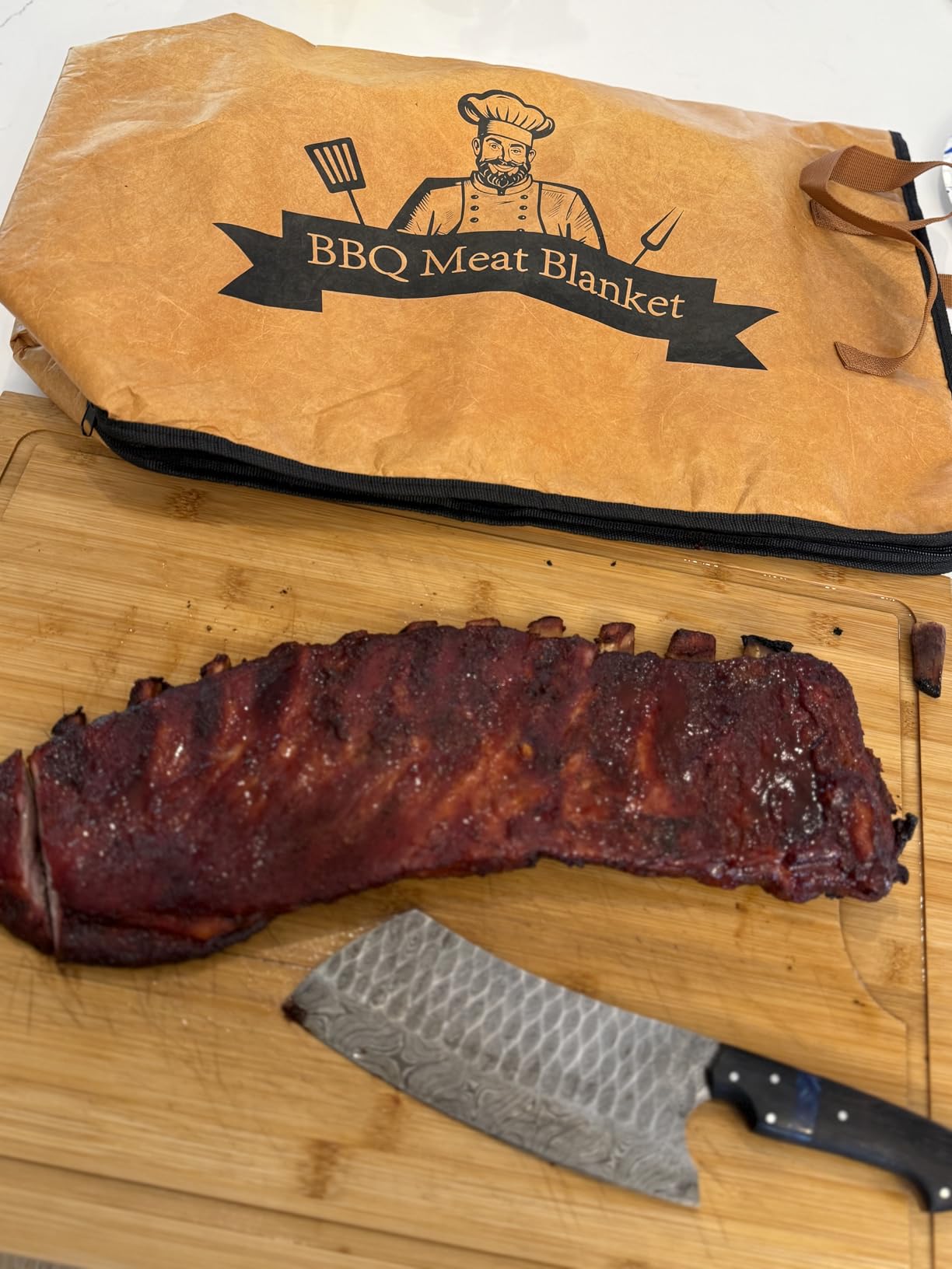Bolycen 21 in BBQ Blanket for Resting Meat, Insulated Meat Resting Bag - Smoker Accessories, Gift for Men, 5-Layer, Wide Mouth, Reusable, Leak-Resistant, Foldable, for Turkey, Brisket and Pork customer photo 1