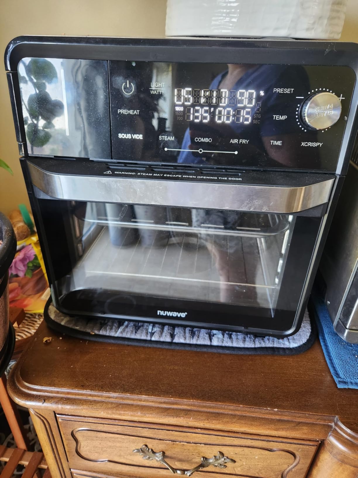 Nuwave Combi Steam Oven, Non-Toxic Stainless Steel Multi-Cooker, 16 quarts | Air Fry, Sous Vide, Toast & More, 50-450F Precision, 120 Presets, Moisture Control, Programmable, Easy to Clean customer photo 1