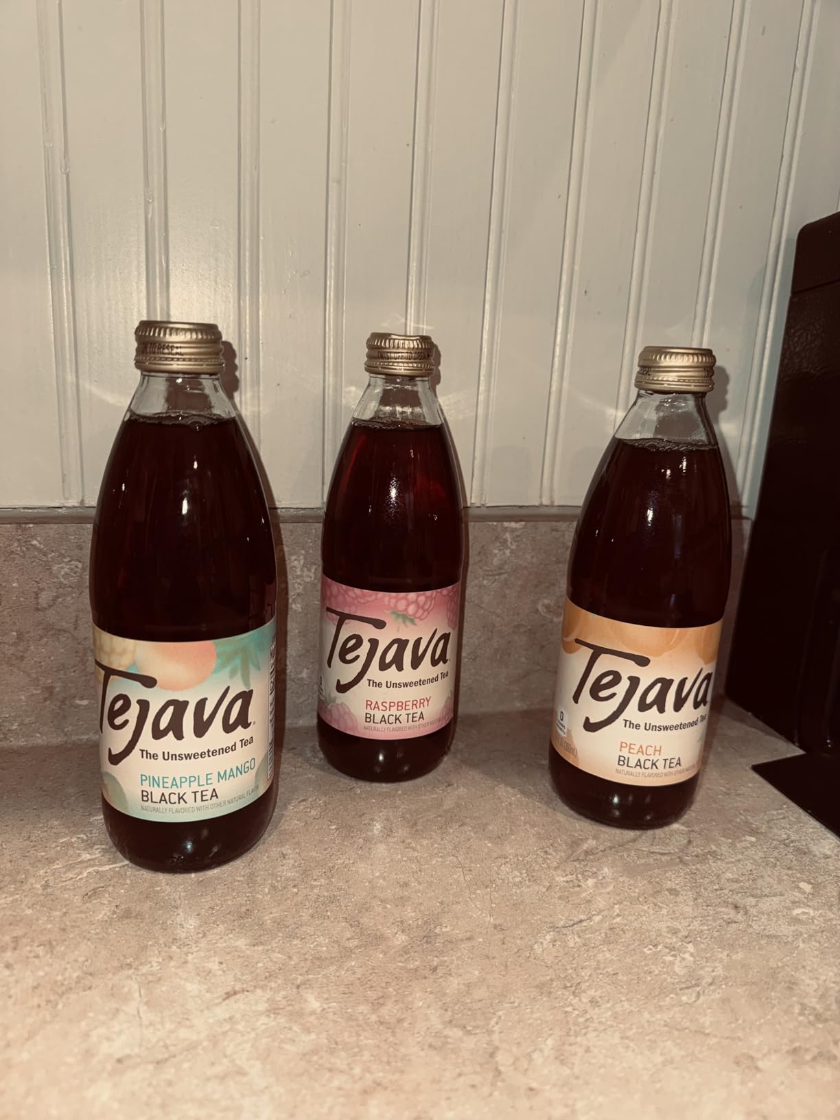 Tejava Black Iced Tea Variety Pack, 12 fl oz, Pack of 12 | Peach, Raspberry And Pineapple Mango Flavors, Glass Bottles, No Sugar, No Sweeteners, No Added Preservatives customer photo 1
