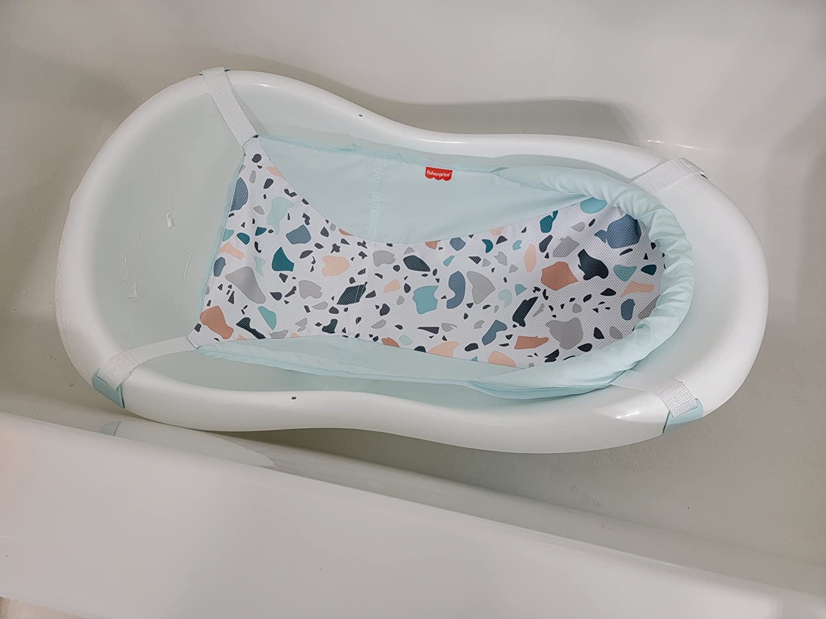 Fisher-Price Baby to Toddler Bath 4-in-1 Sling 'N Seat Tub with Removable Infant Support and 2 Toys, Pacific Pebble customer photo 1