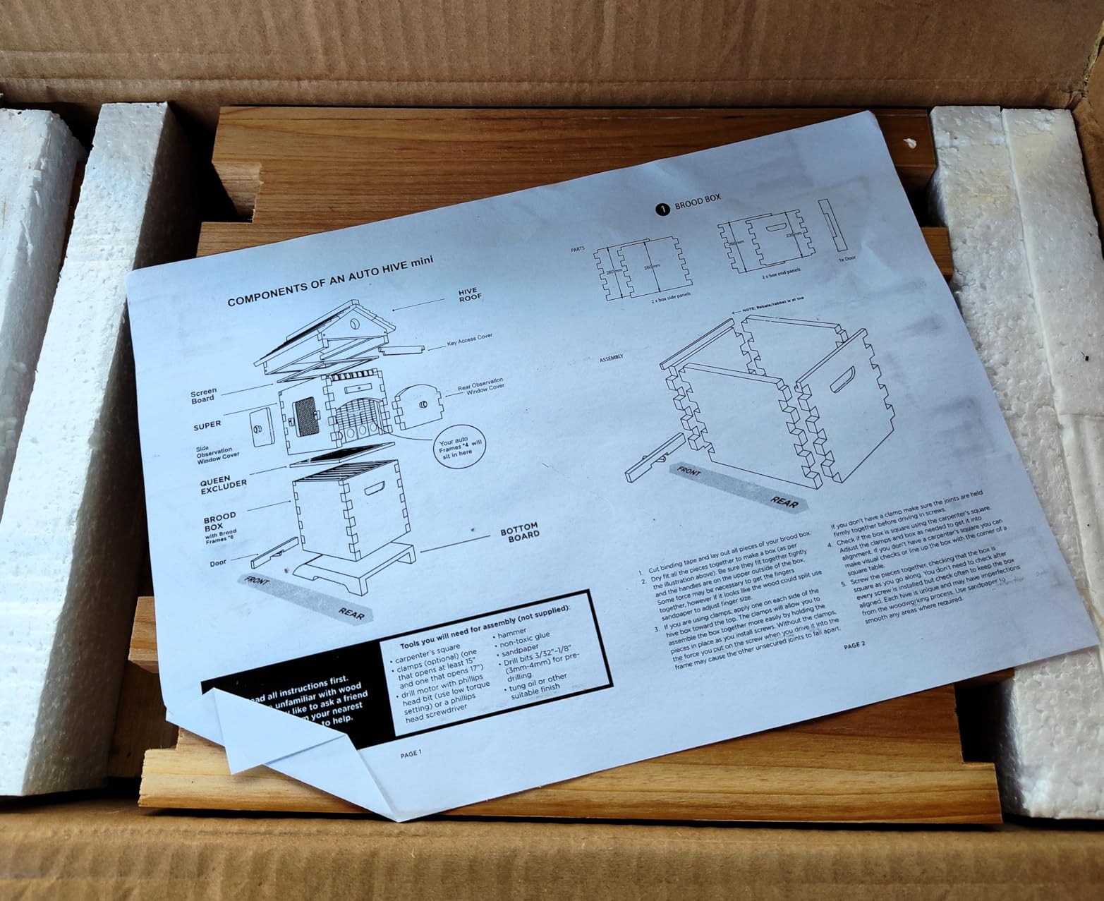 Bee hive,Starter Kit Include 4 Auto Frame Natural Wood Bee Hives Boxes customer photo 1