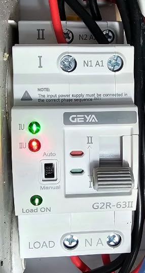 Mini ATS AC Automatic/Manual Transfer Switch 2P 63A 110V, ATS Manual Transfer for Uninterruptible Power Supply Home, Dual Auto Power Electrical Selector Switch DIN Rail Mount(G2R 2P 63A AC110V) customer photo 1