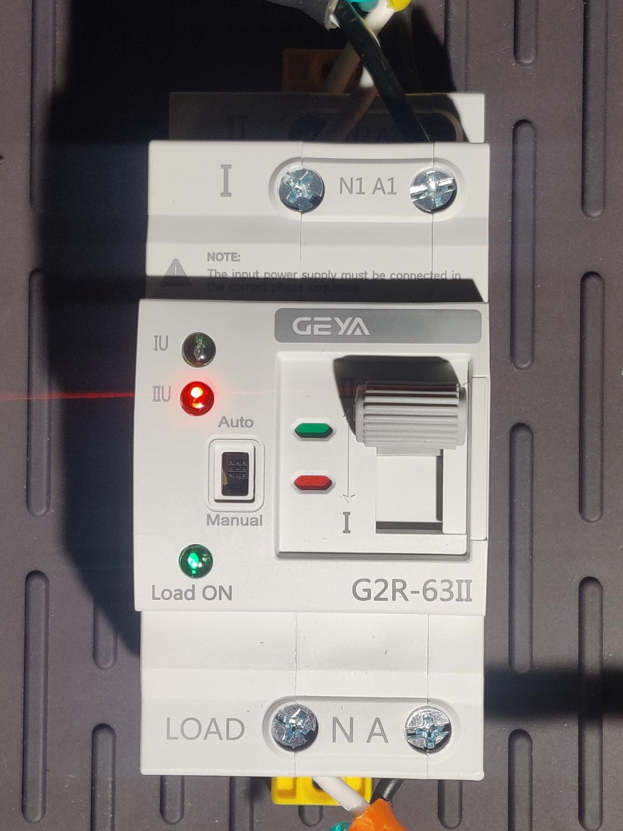 Mini ATS AC Automatic/Manual Transfer Switch 2P 63A 110V, ATS Manual Transfer for Uninterruptible Power Supply Home, Dual Auto Power Electrical Selector Switch DIN Rail Mount(G2R 2P 63A AC110V) customer photo 2