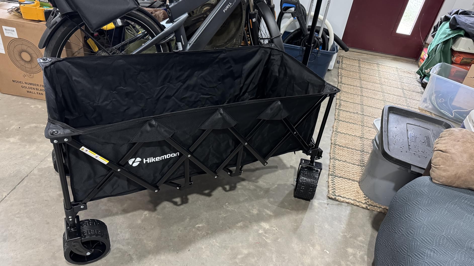 HIKEMOON 48'' Extra Large Collapsible Wagon with Big Wheels, 300L Black | 560LBS Heavy Duty, Wagons Carts Foldable, All-Terrain, Brakes, Folding Cart, Utility for Beach/Camping/Garden/Sports/Grocery customer photo 1
